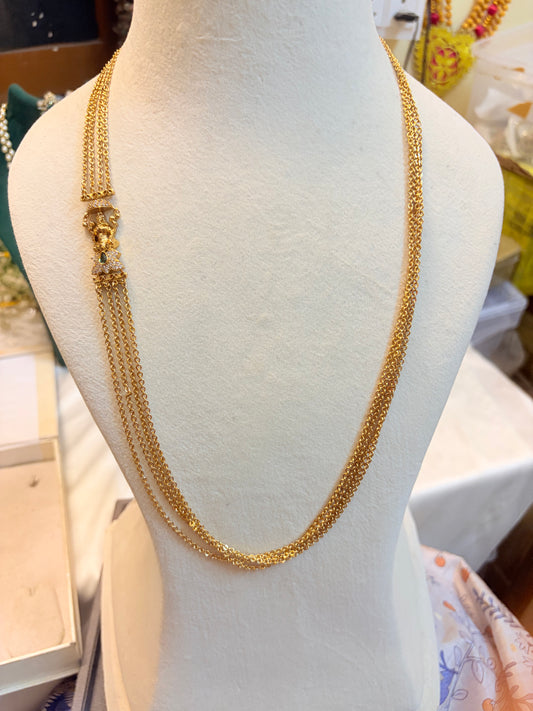 Gold antique finish Lakshmi chandraharam