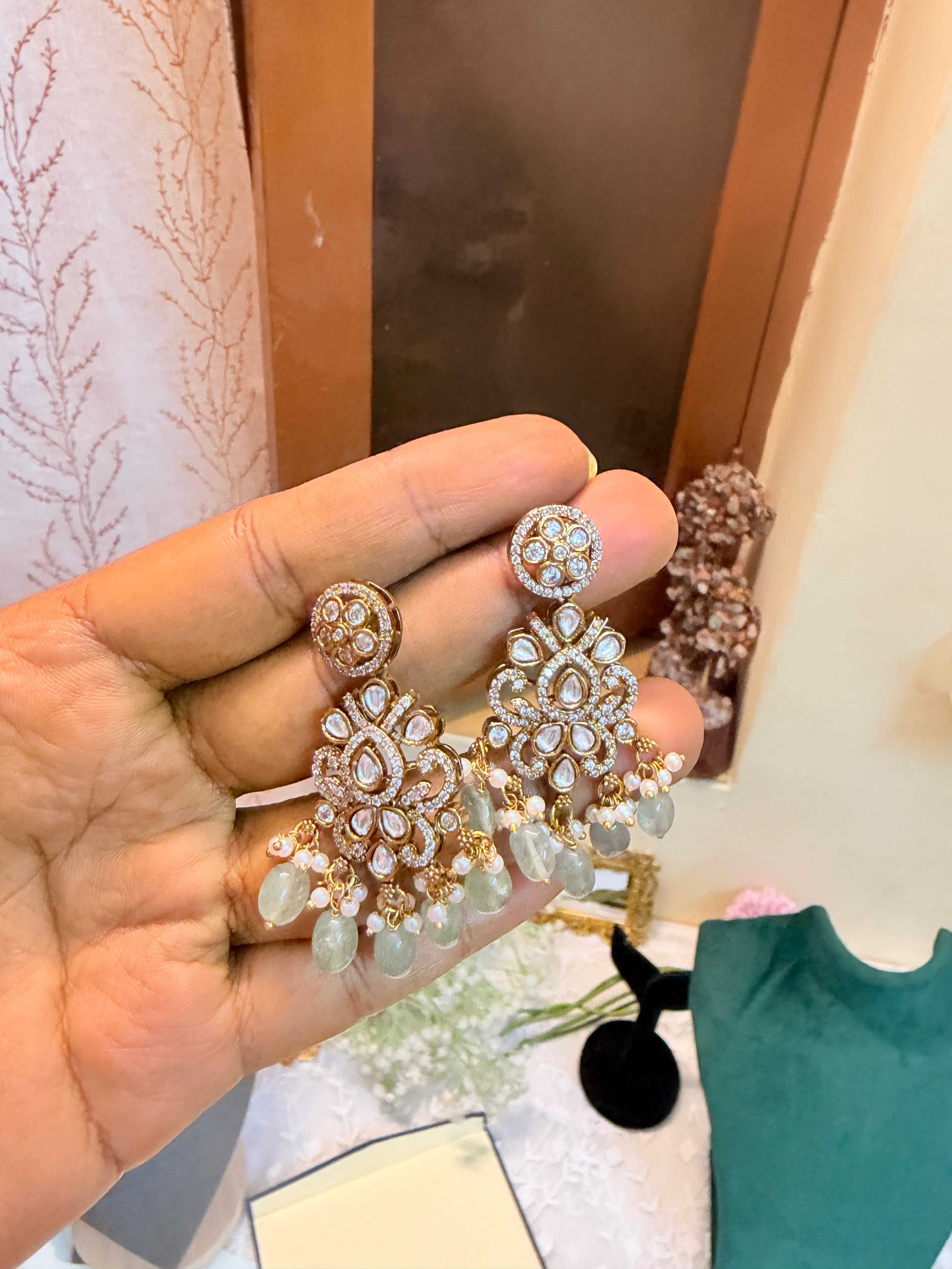 Victoria jadau finish Moissanite bridal combo set