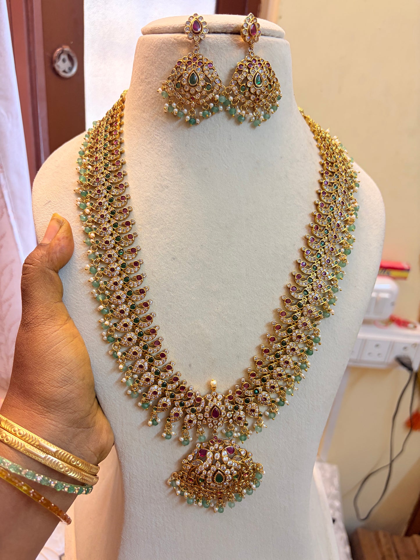 Classic Mango kemp stones jadau haram