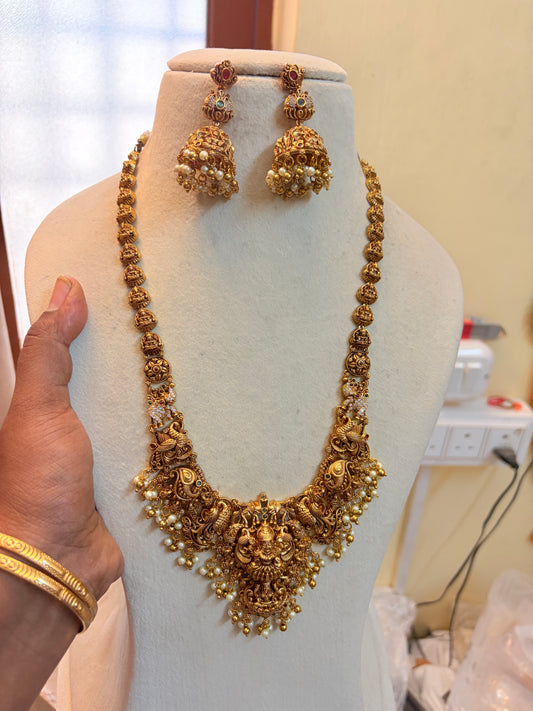 Gold antique Nakshi jadau semiharam premium quality