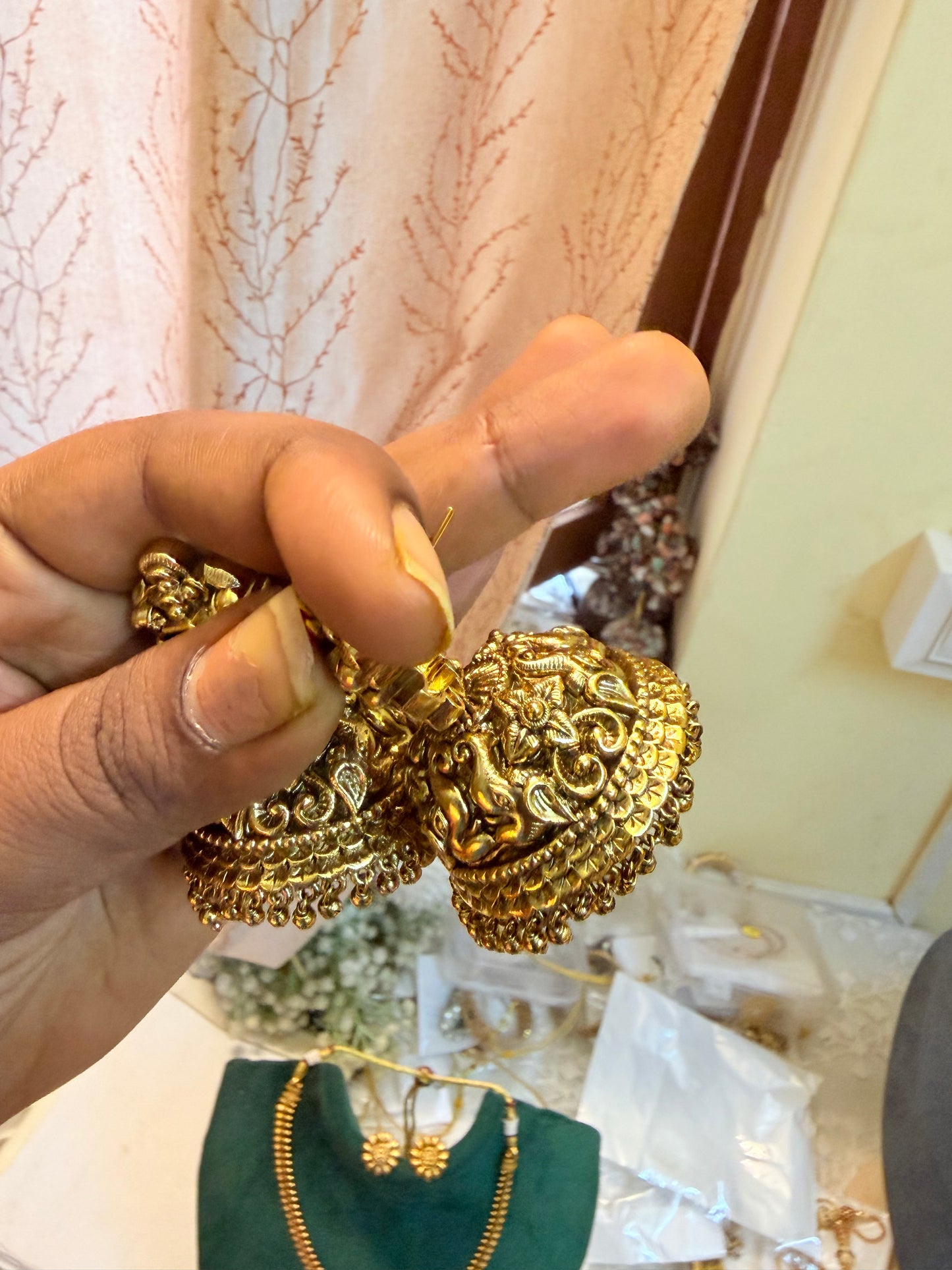 Vintage bridal gold antique Jhumka