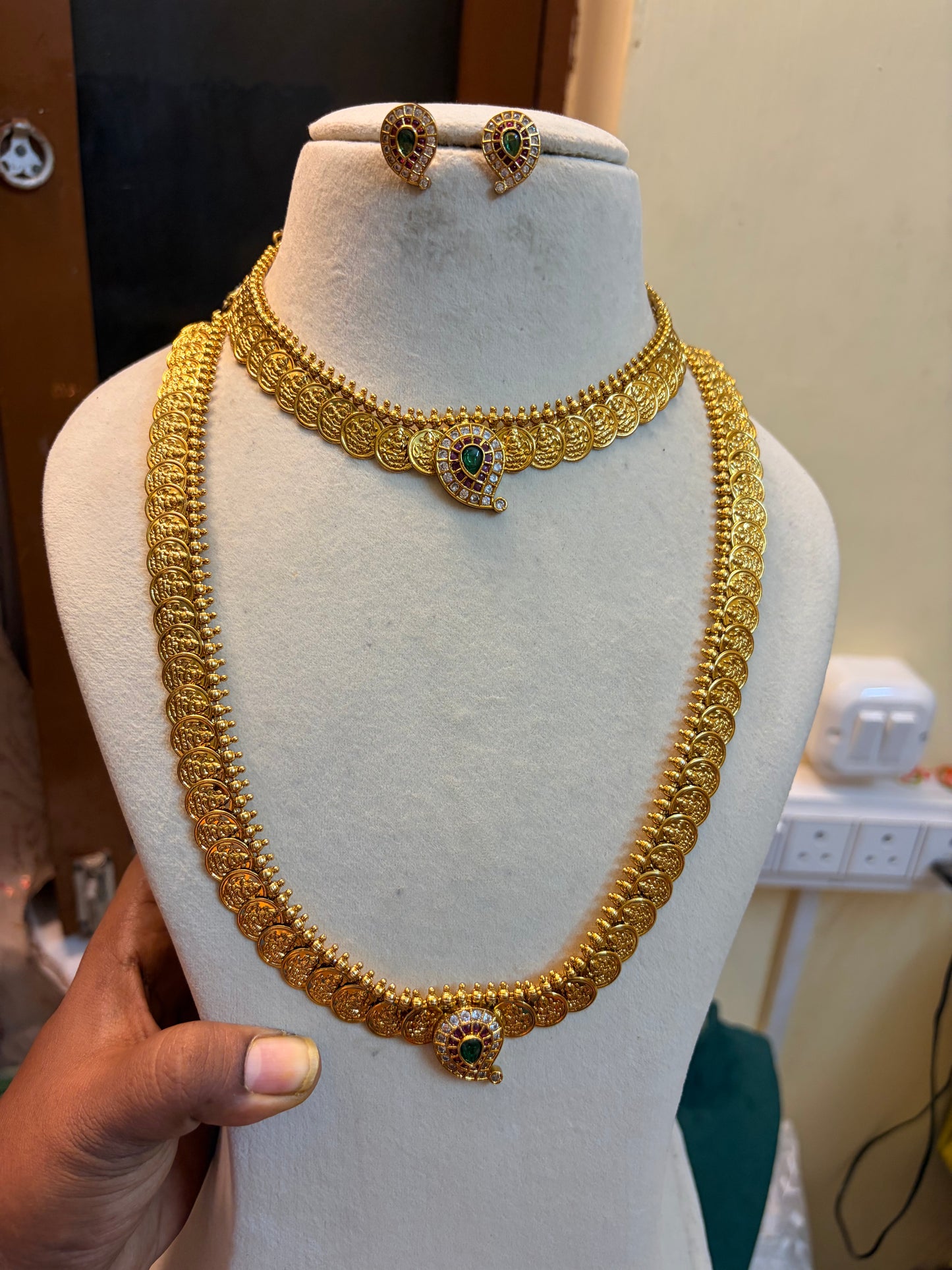 Gold antique Lakshmi coin combo set