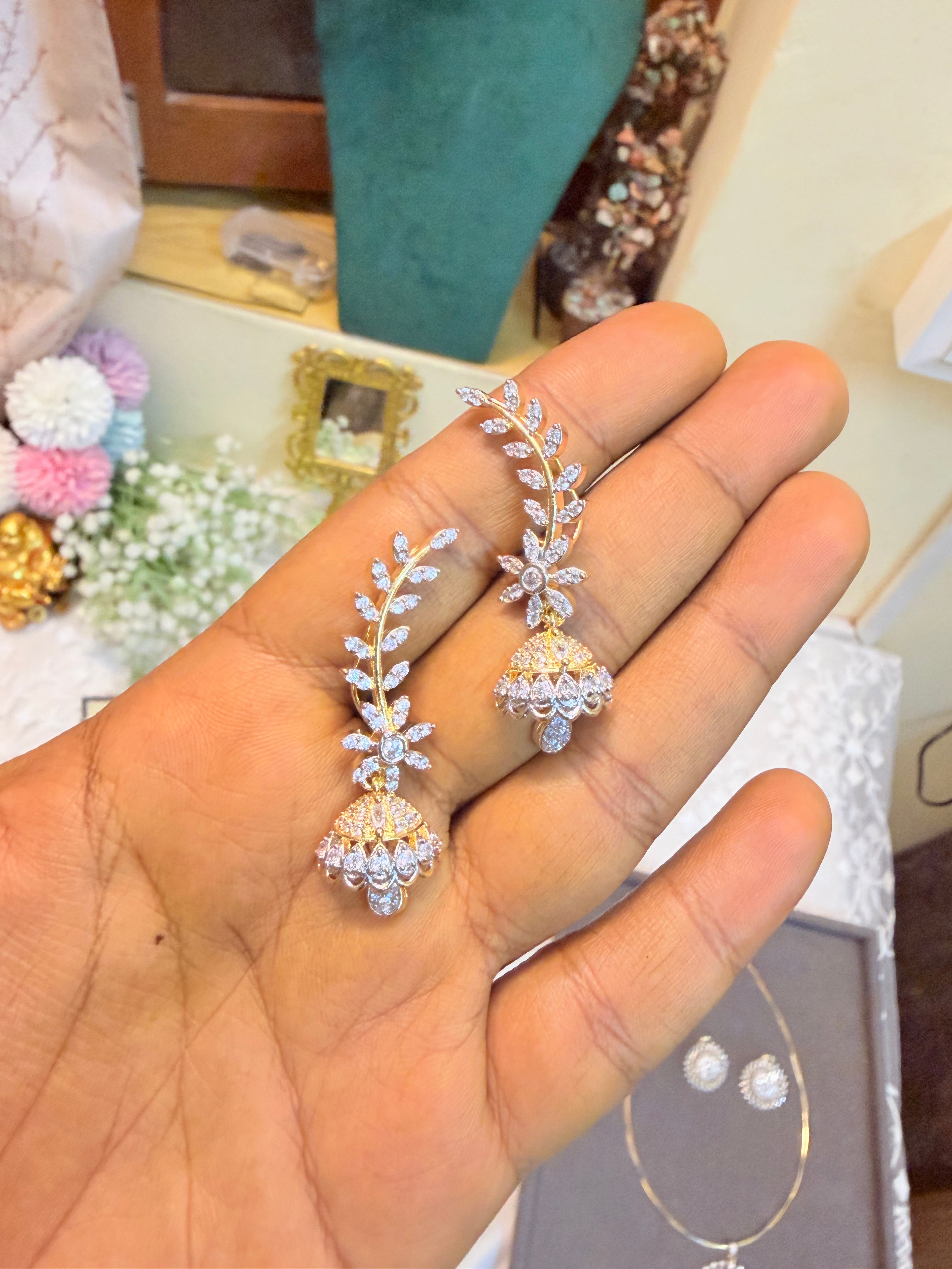 Floral vine earcuff Jhumka