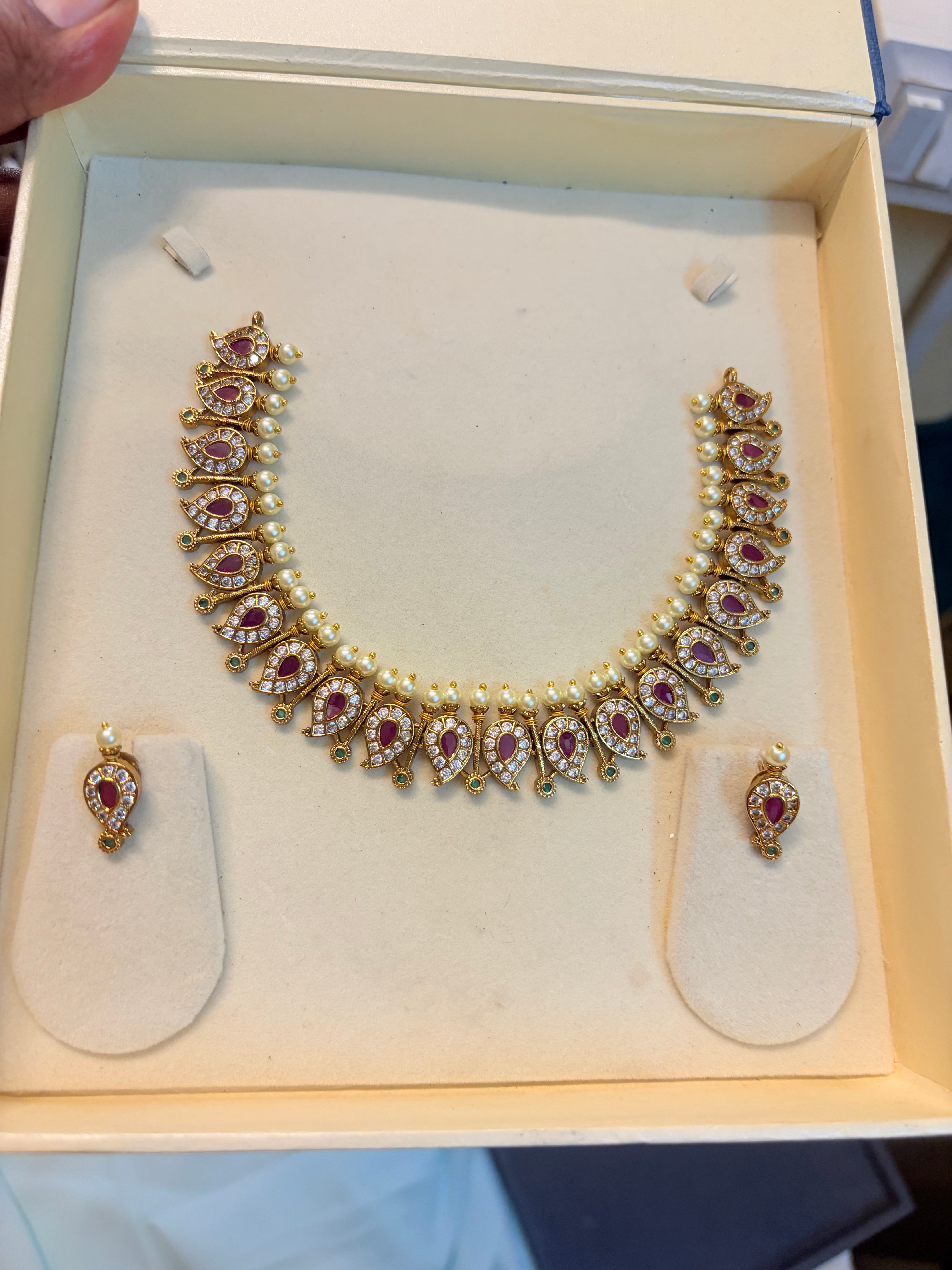 AD stones mango kemp necklace set