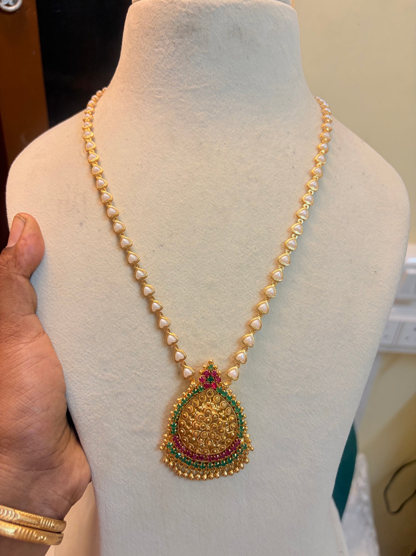 Gold plated pearl chain premium quality 16 to 18 inches