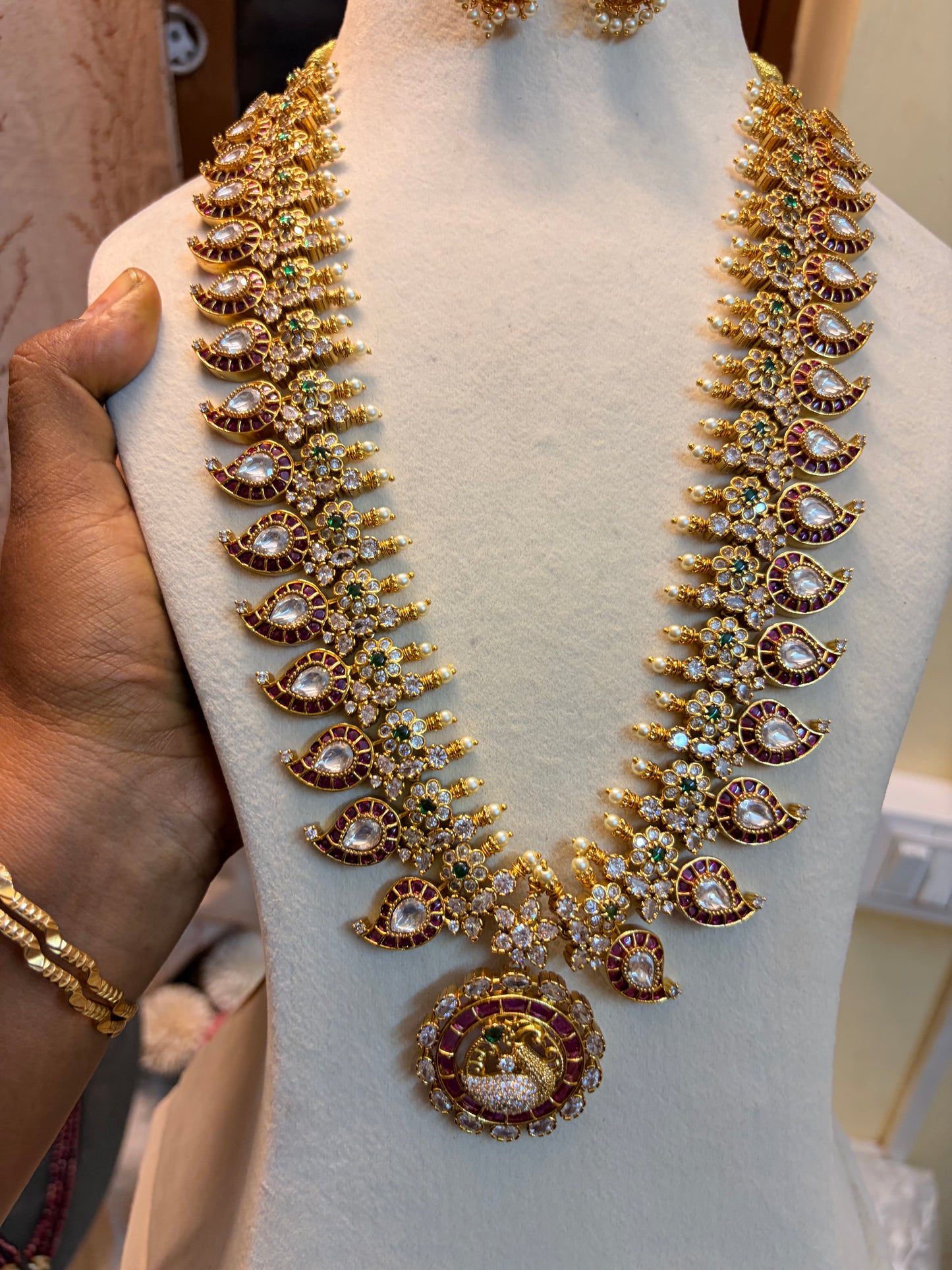 Pure kemp Jadau mango haram brass made
