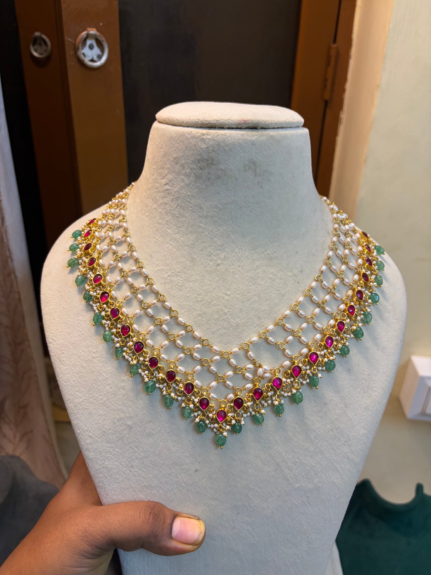 Jadau Kundan Zali chain premium quality
