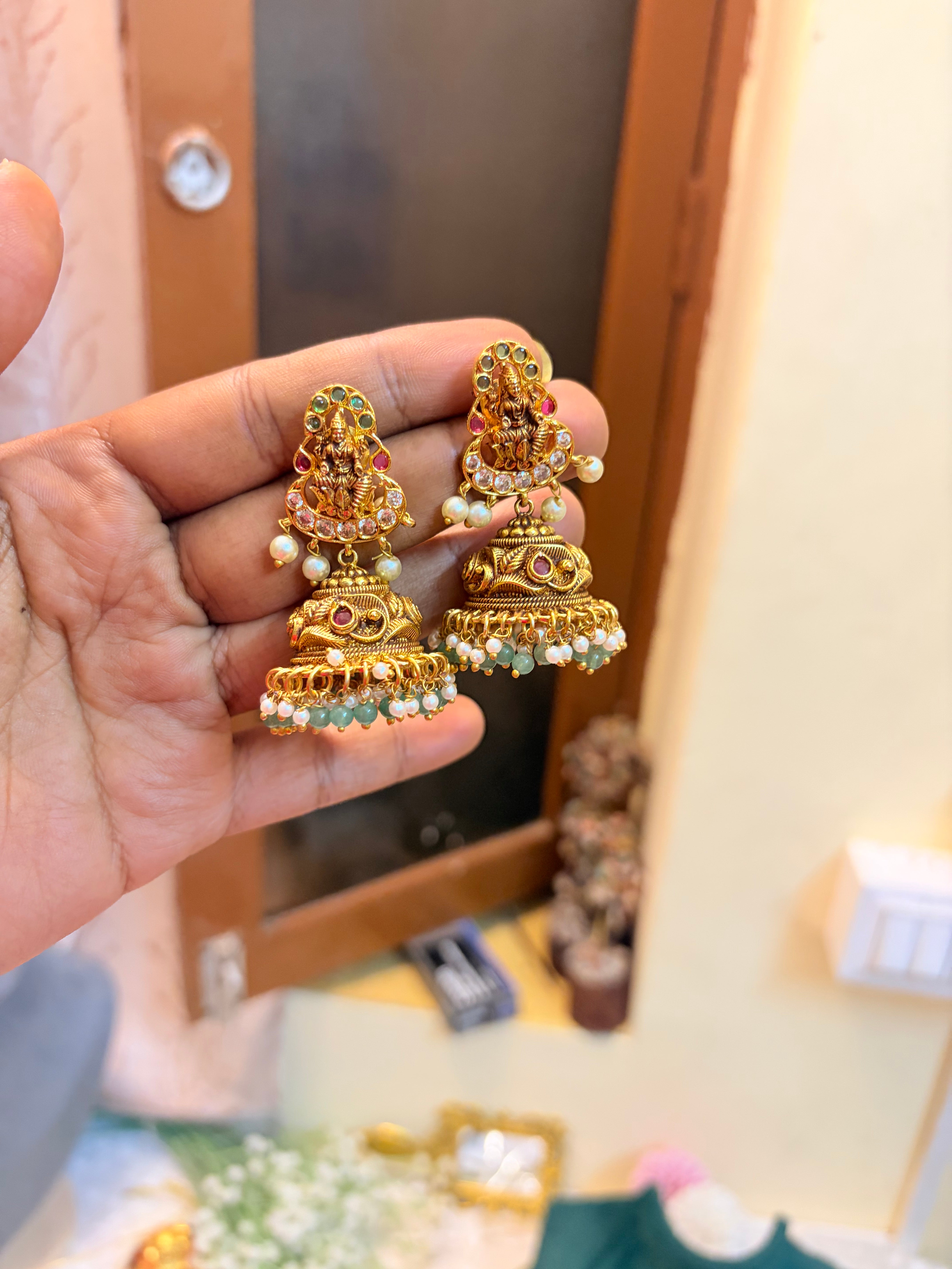Gold antique Nakshi Jhumka