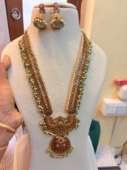 Classic Real kemp stones jadau Kundan haram premium quality