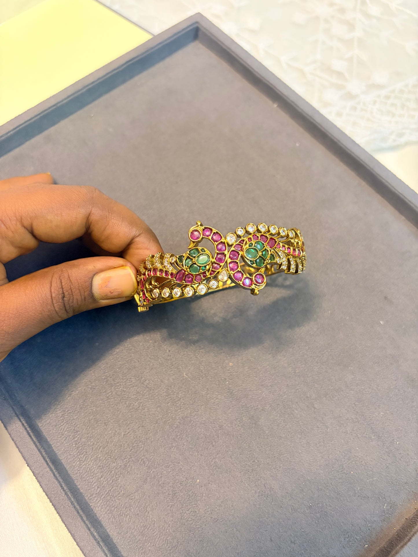 Antique kemp Peacock  Designer kada