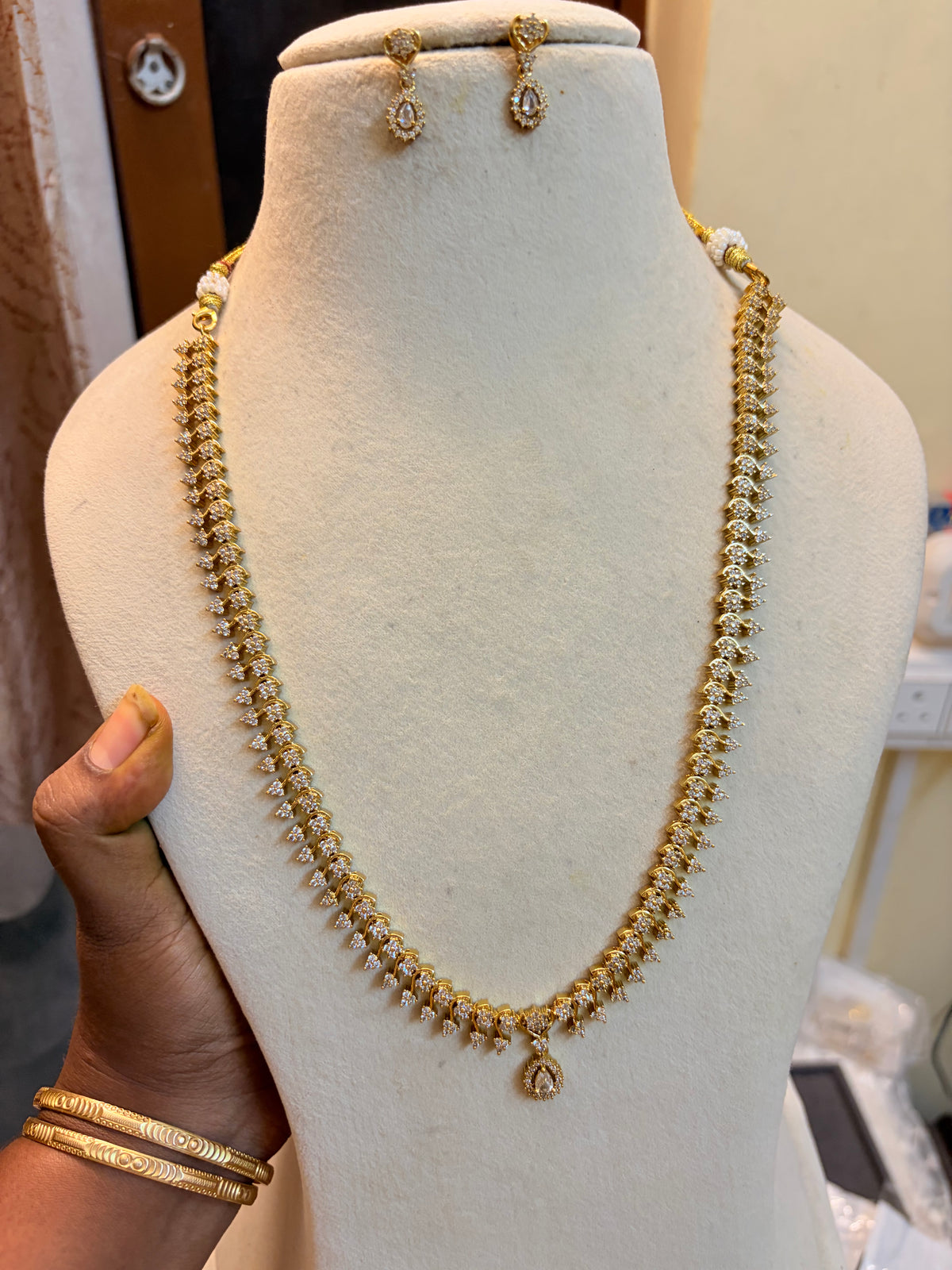 Cz stone gold plated haram