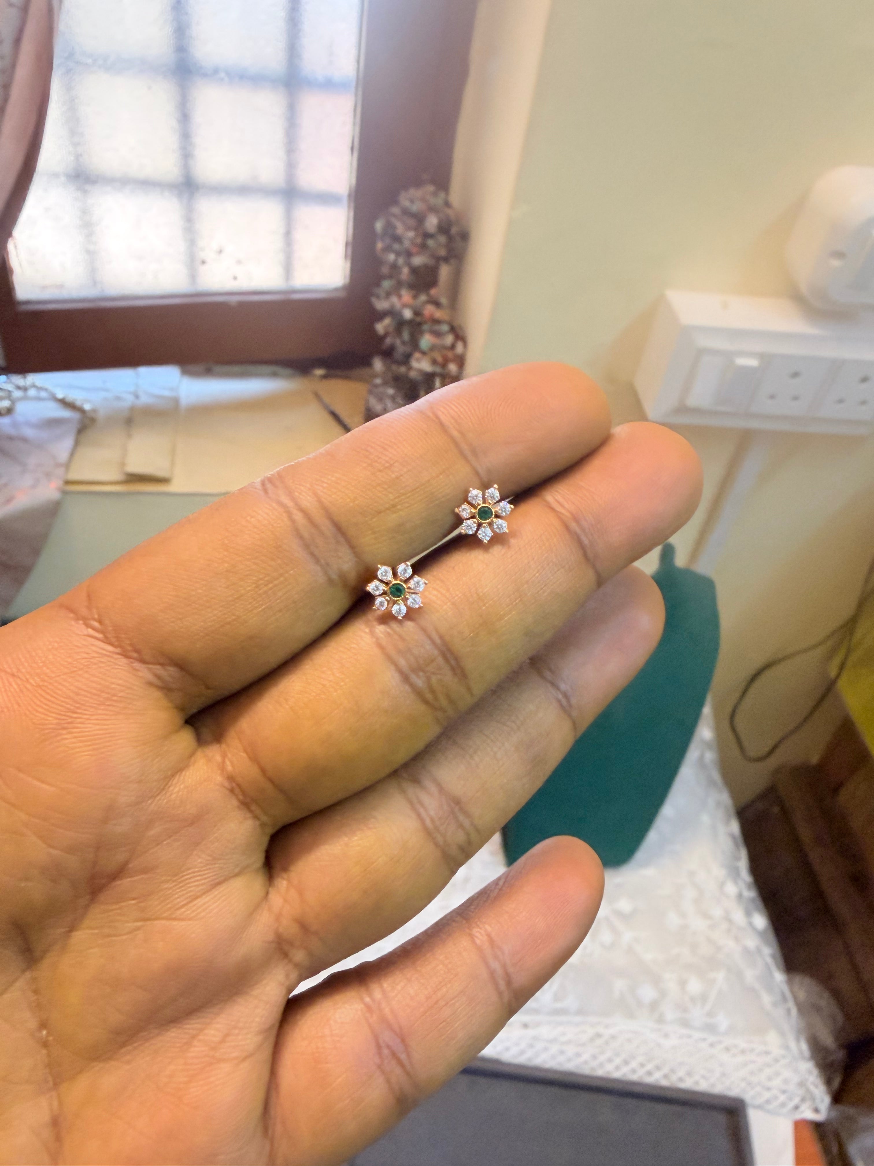 Floral Panchaloham screw back stud