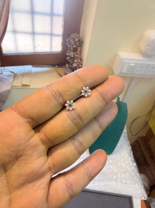 Floral Panchaloham screw back stud