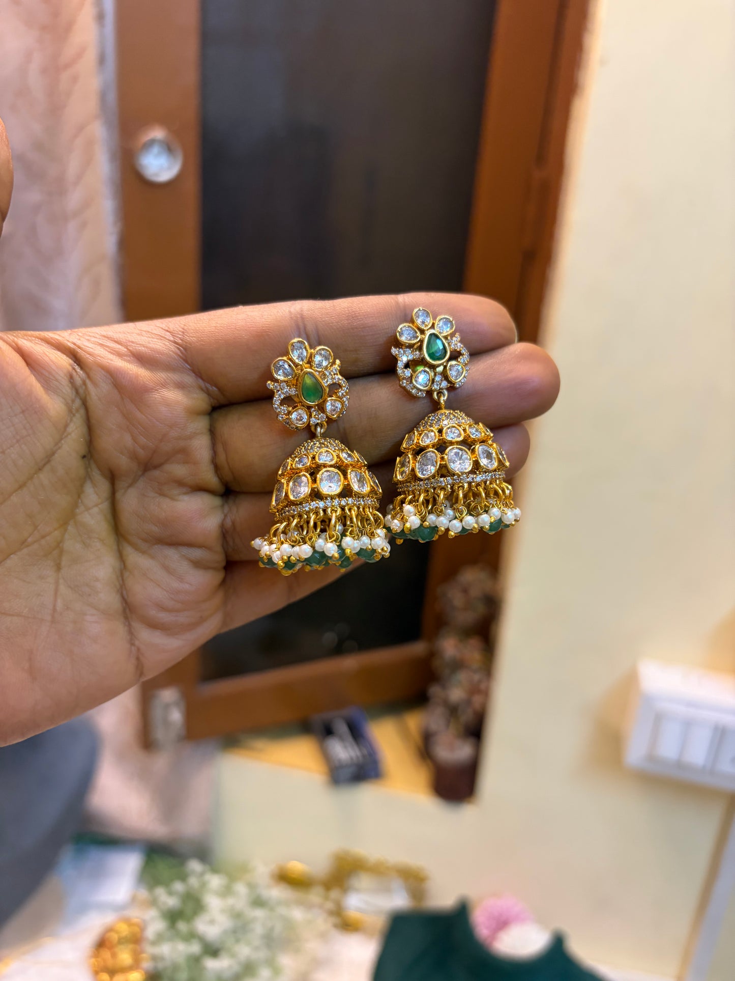Polki Kundan Jhumka