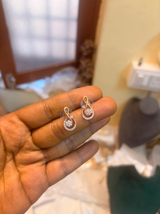 Cz Rose gold stud