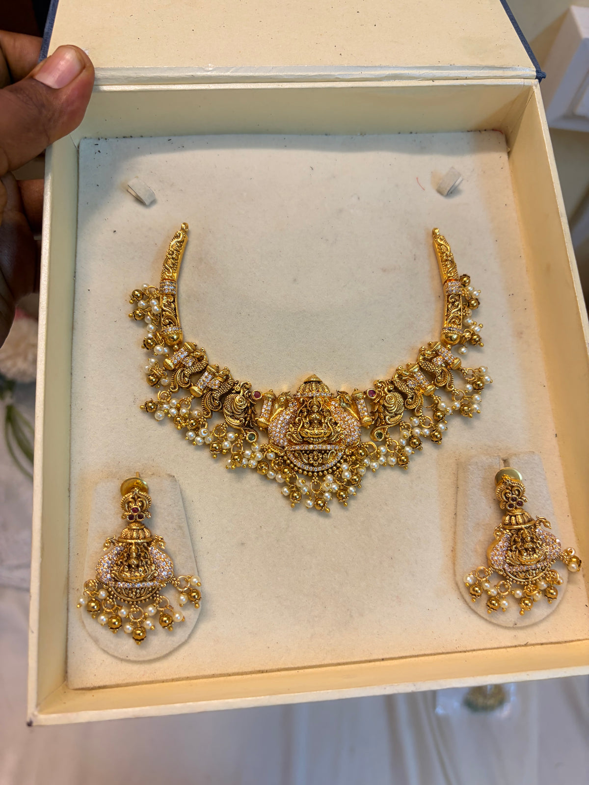 Gold Nakshi jadau necklace set premium quality