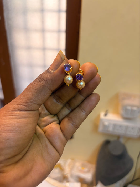 Panchaloham violet screw back earrings