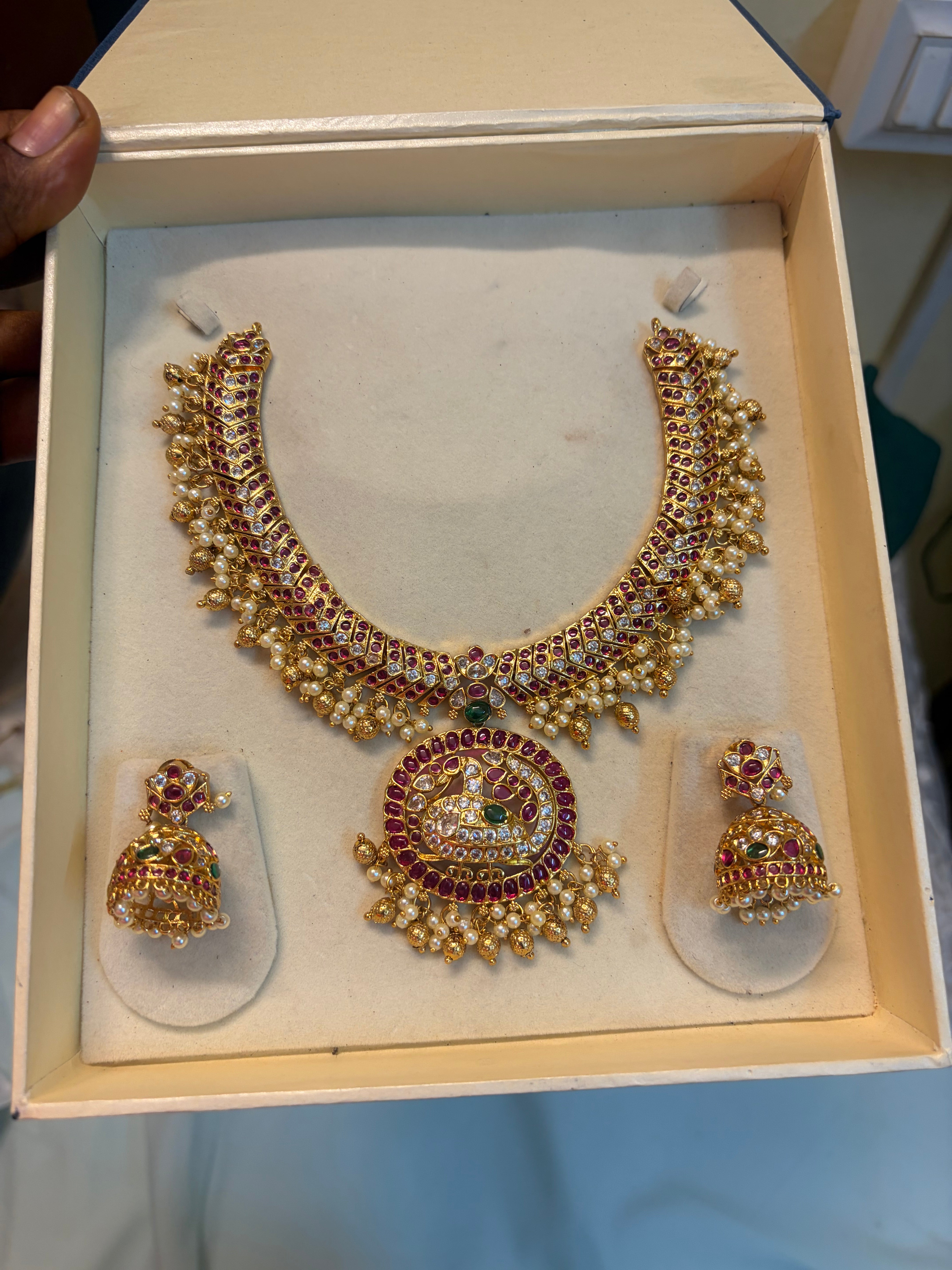 Real kemp stones jadau Kundan choker set