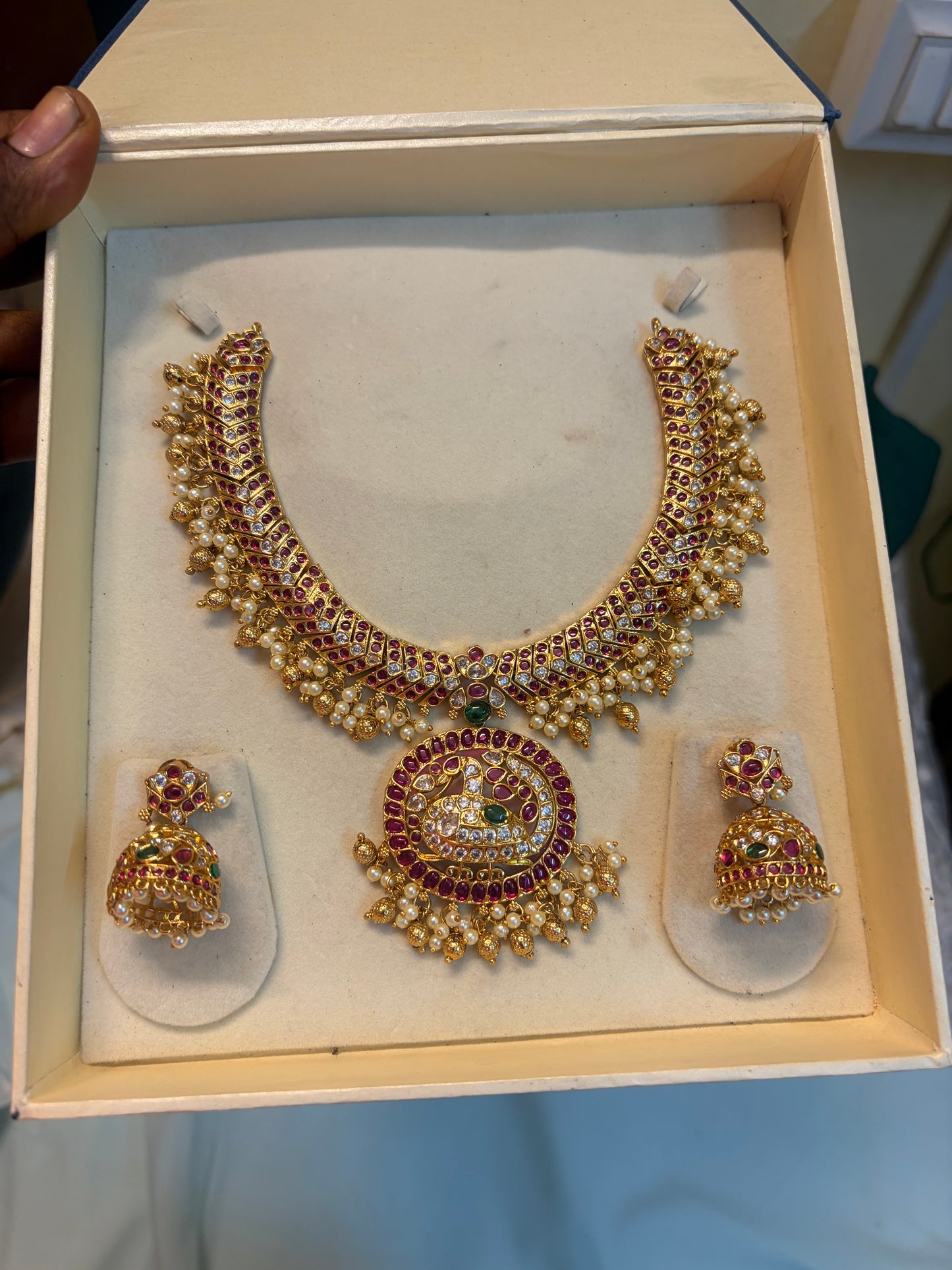 Real kemp stones jadau Kundan choker set