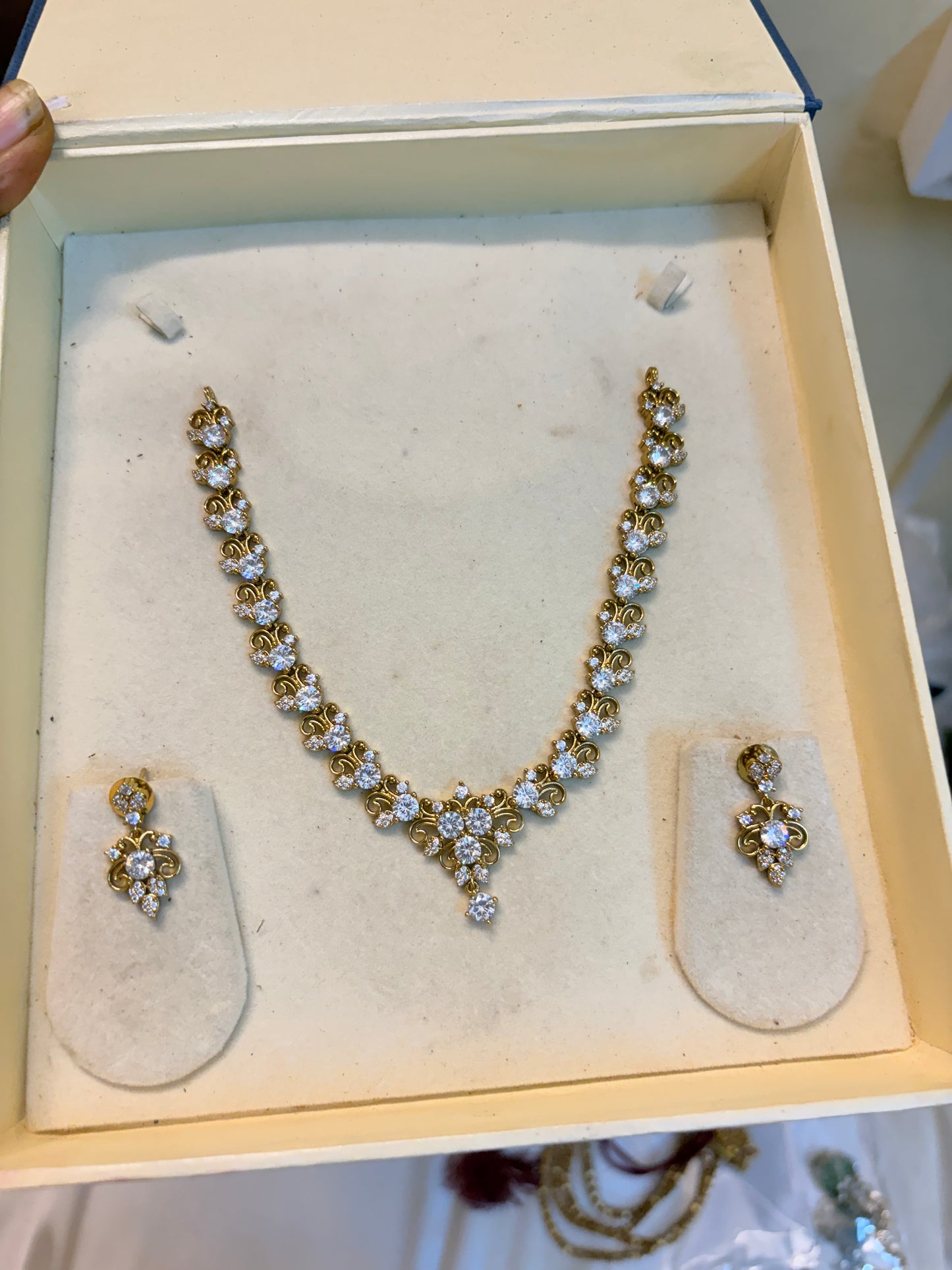 AD stones gold inspired necklace set