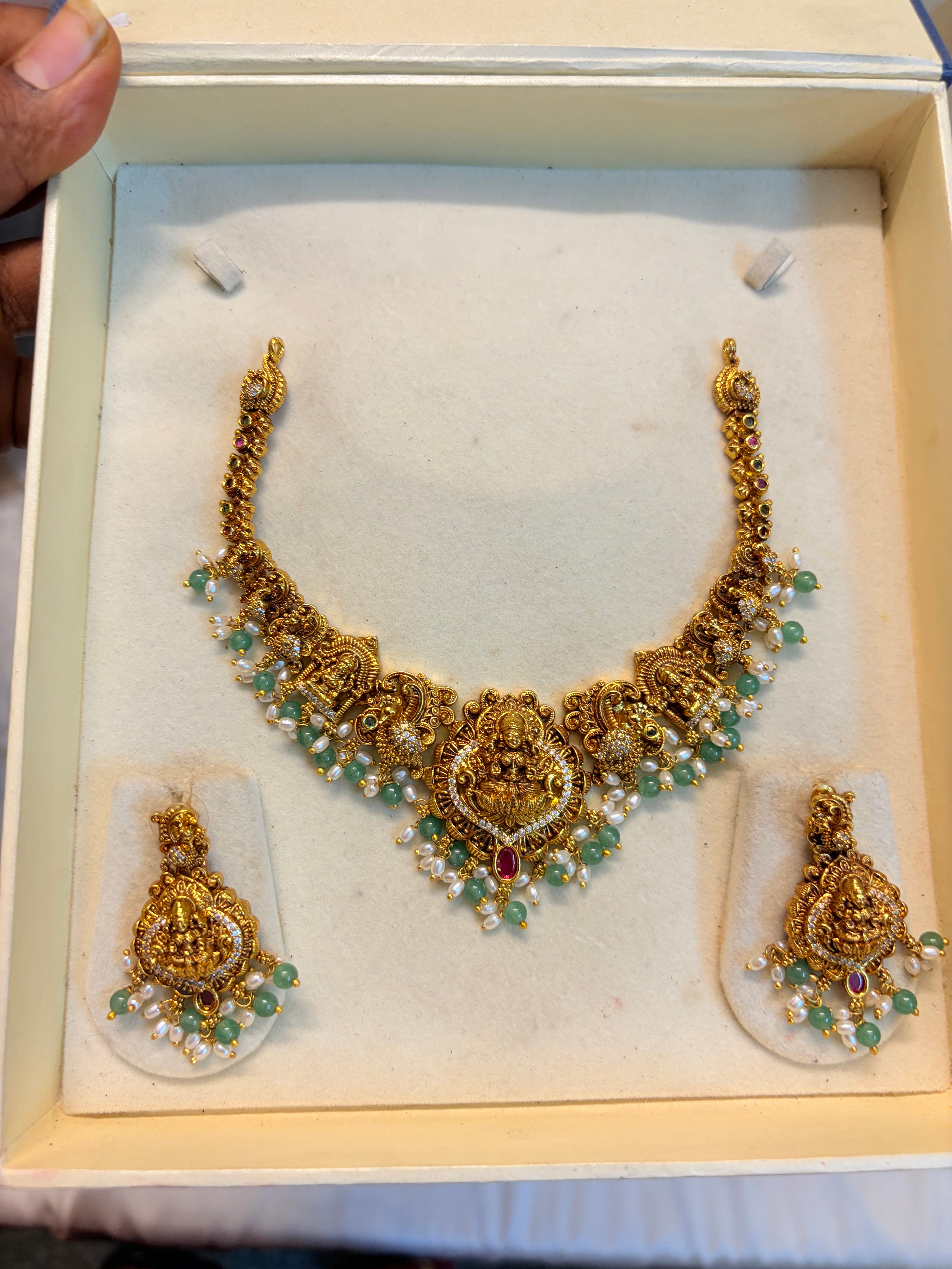 Gold Nakshi jadau necklace set premium quality