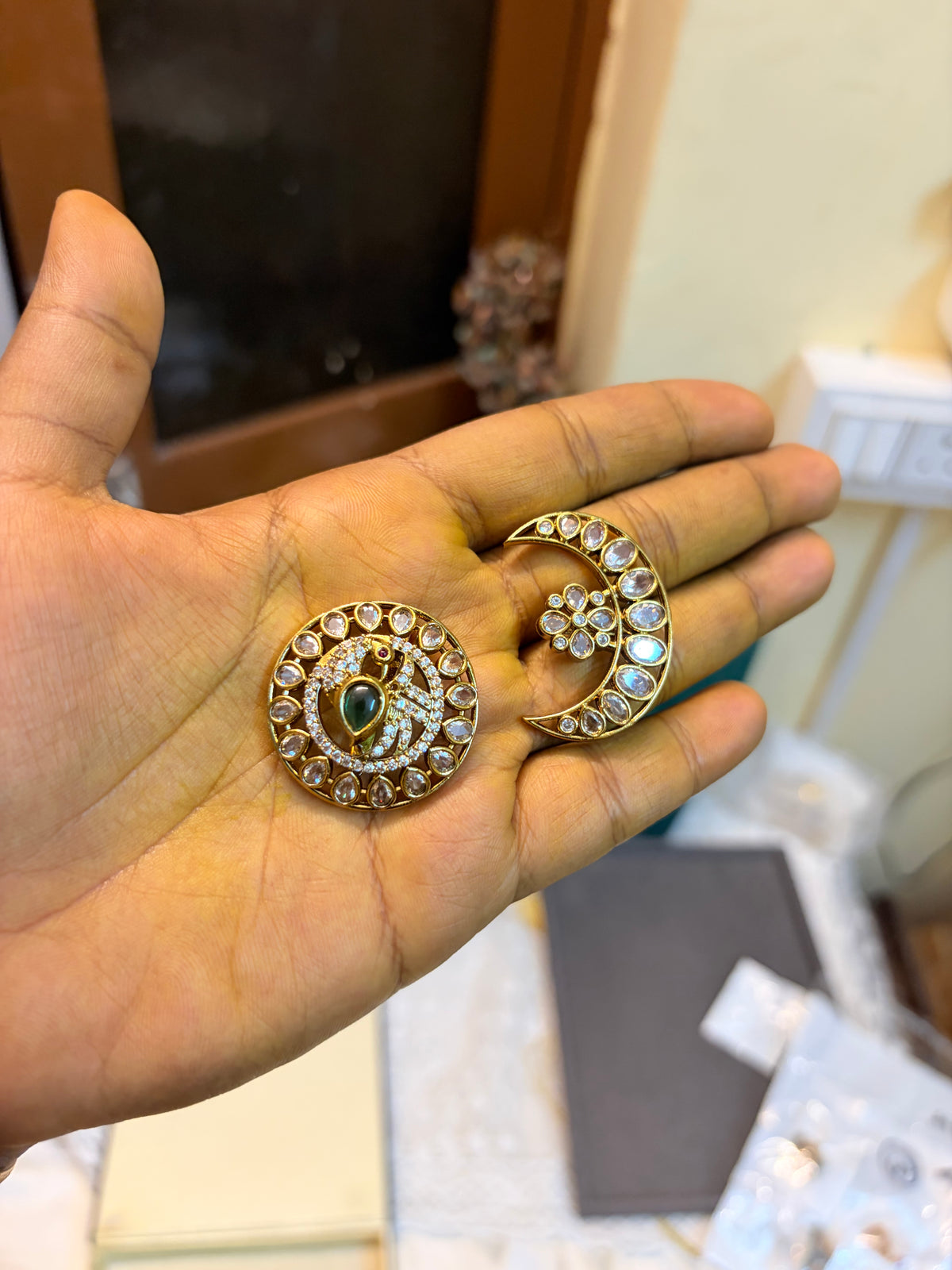 Cz stones sun and moon accessories