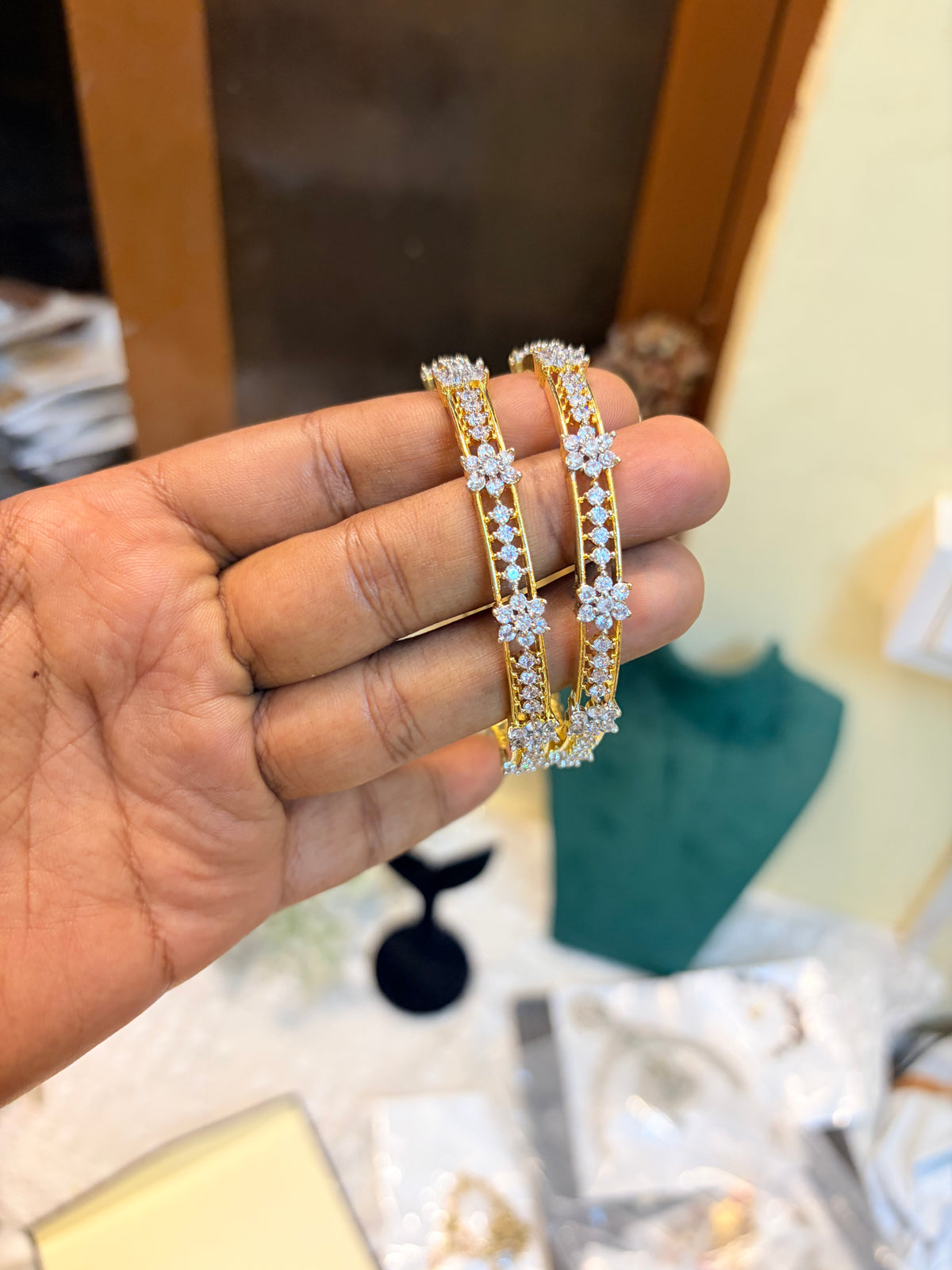 AD stones Diamond inspired bangles premium quality