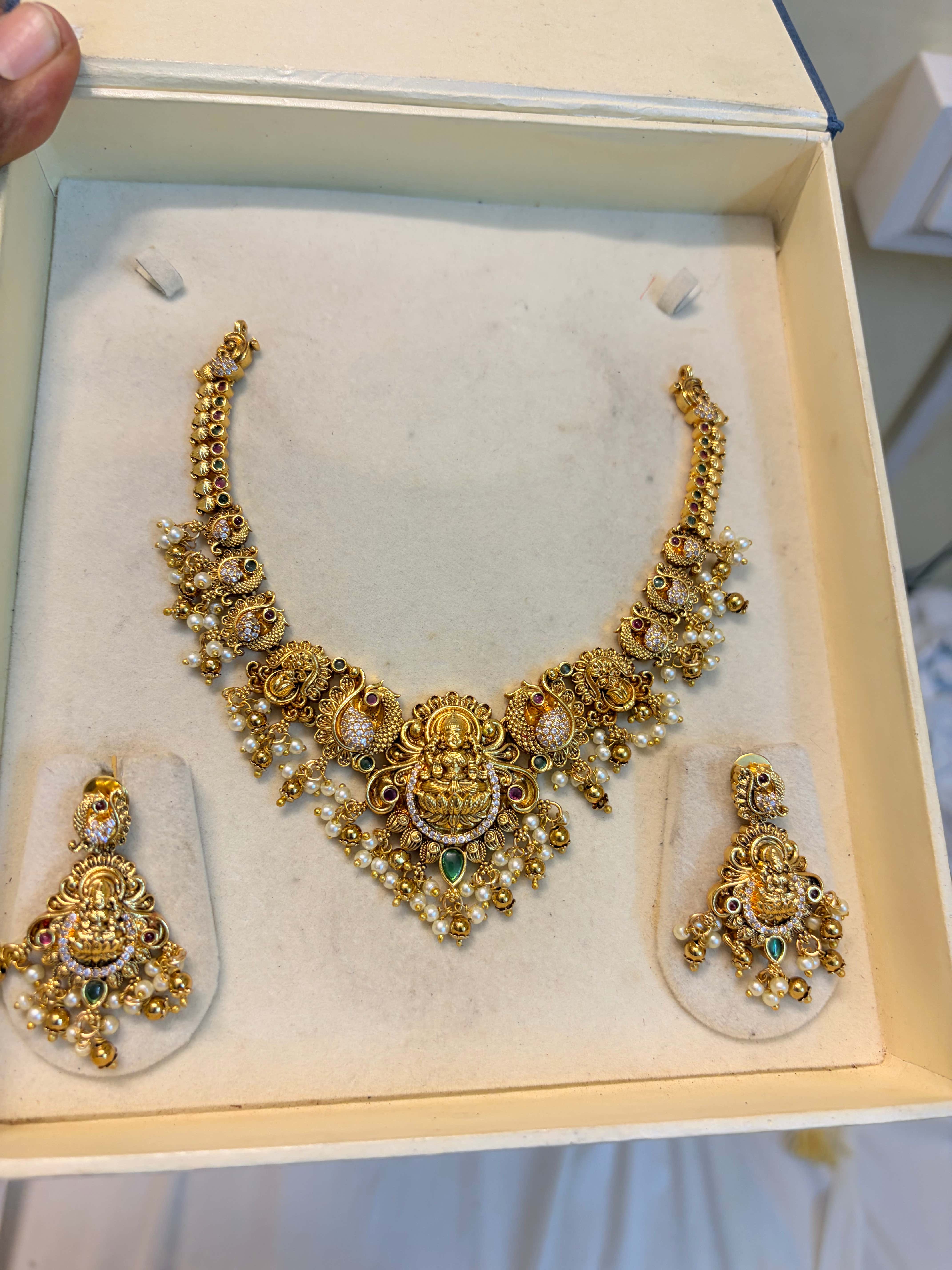 Gold Nakshi jadau necklace set premium quality