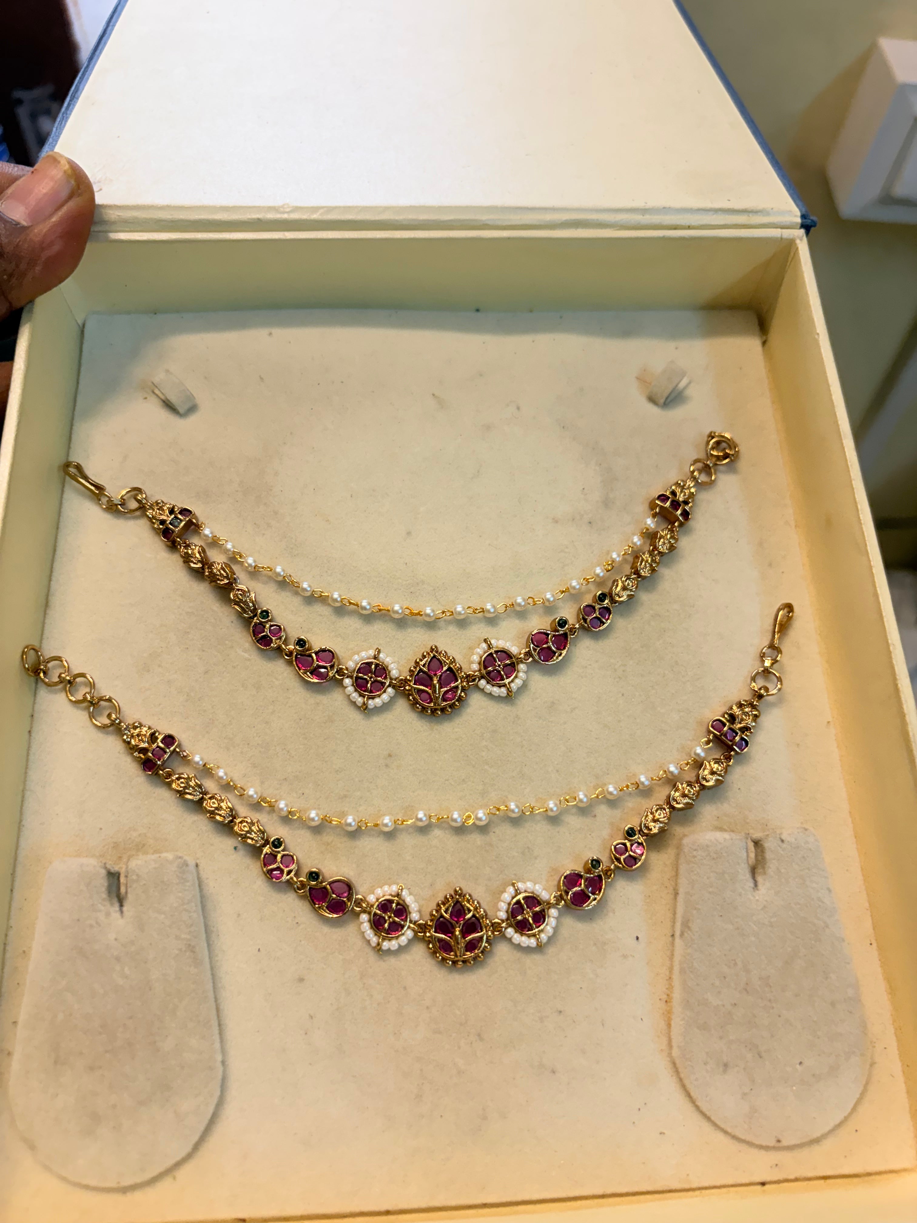 Kemp stones jadau side chain premium quality