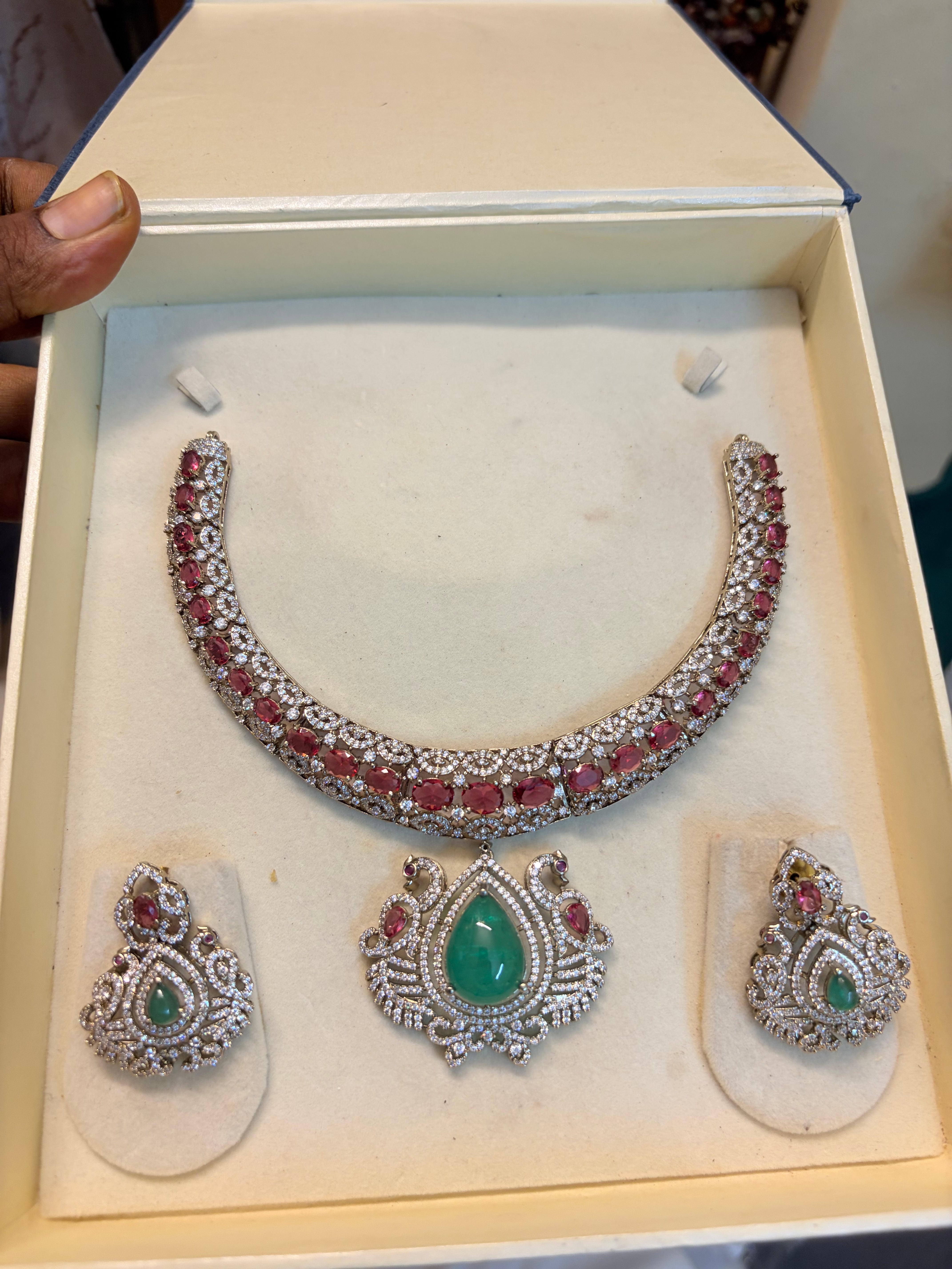Designer Moissanite jadau Kanti set premium quality