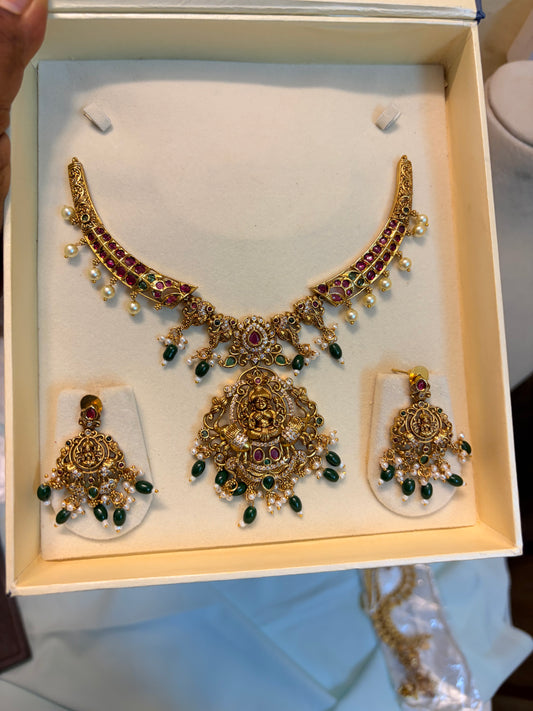 Lakshmi kemp stones Kanti necklace set