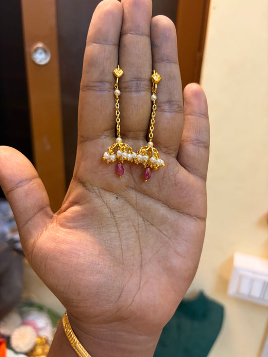 Gold antique hook Jhumka