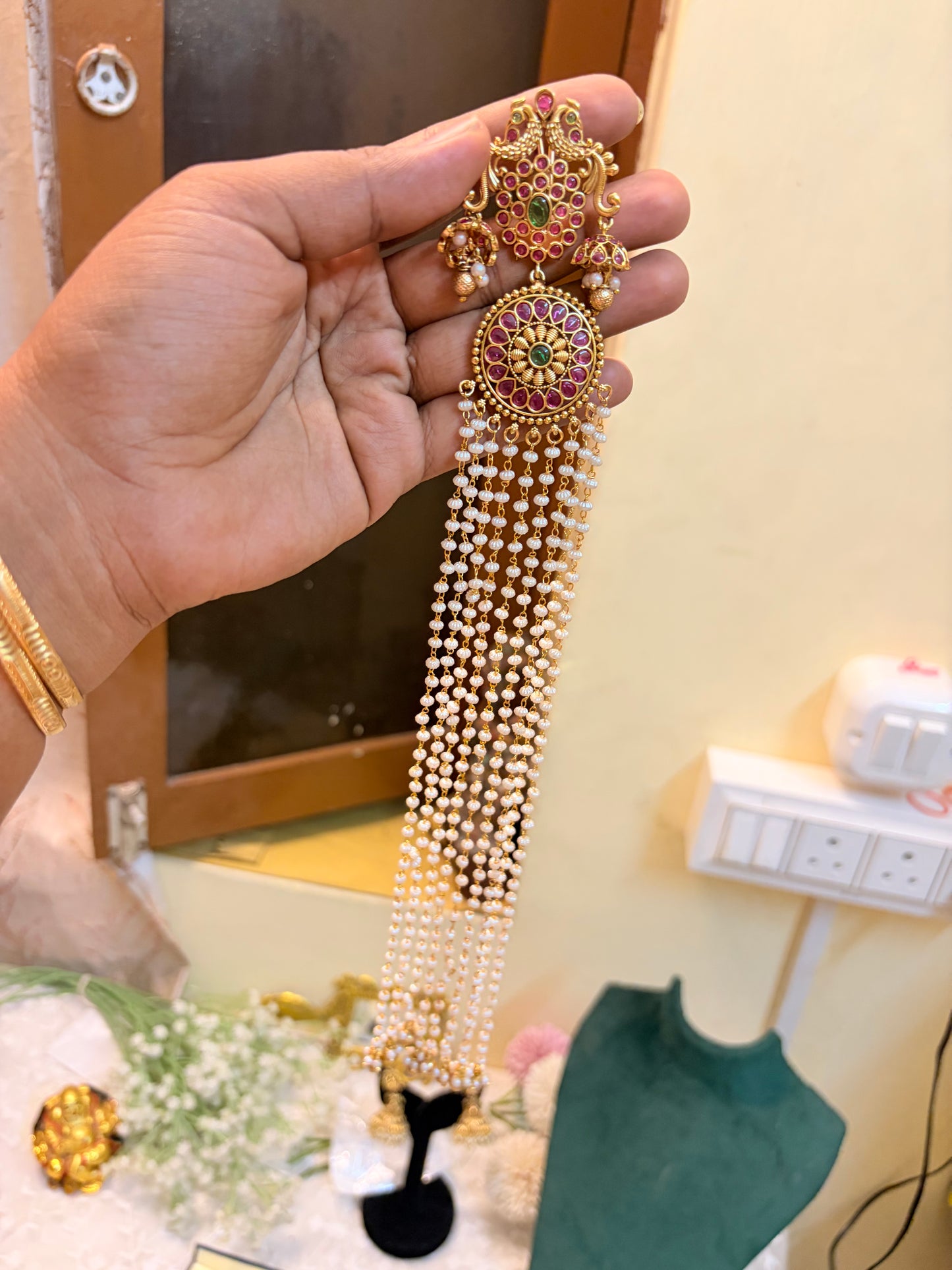 Gold antique finish hair accessories