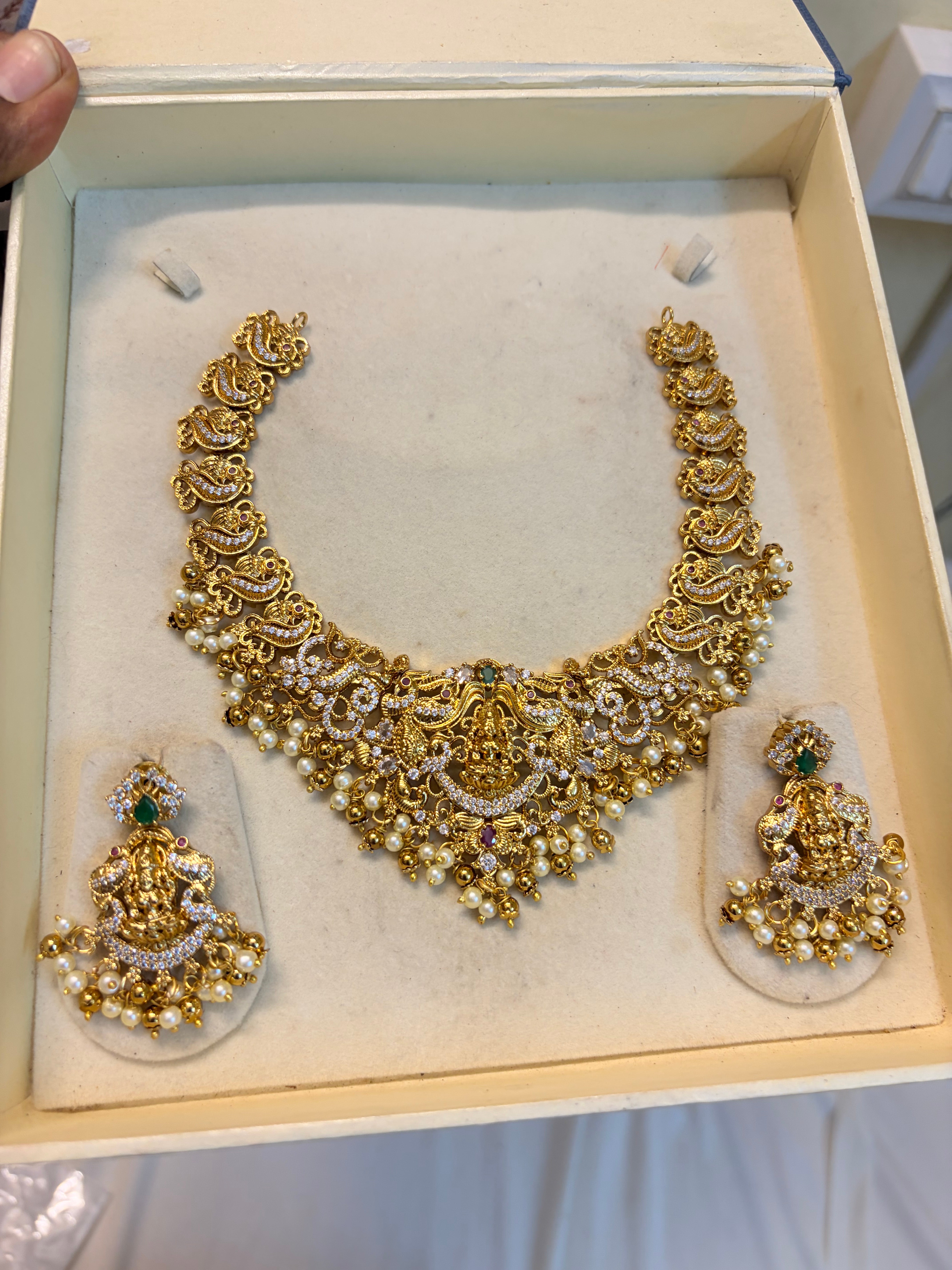 Gold Nakshi jadau necklace set premium quality