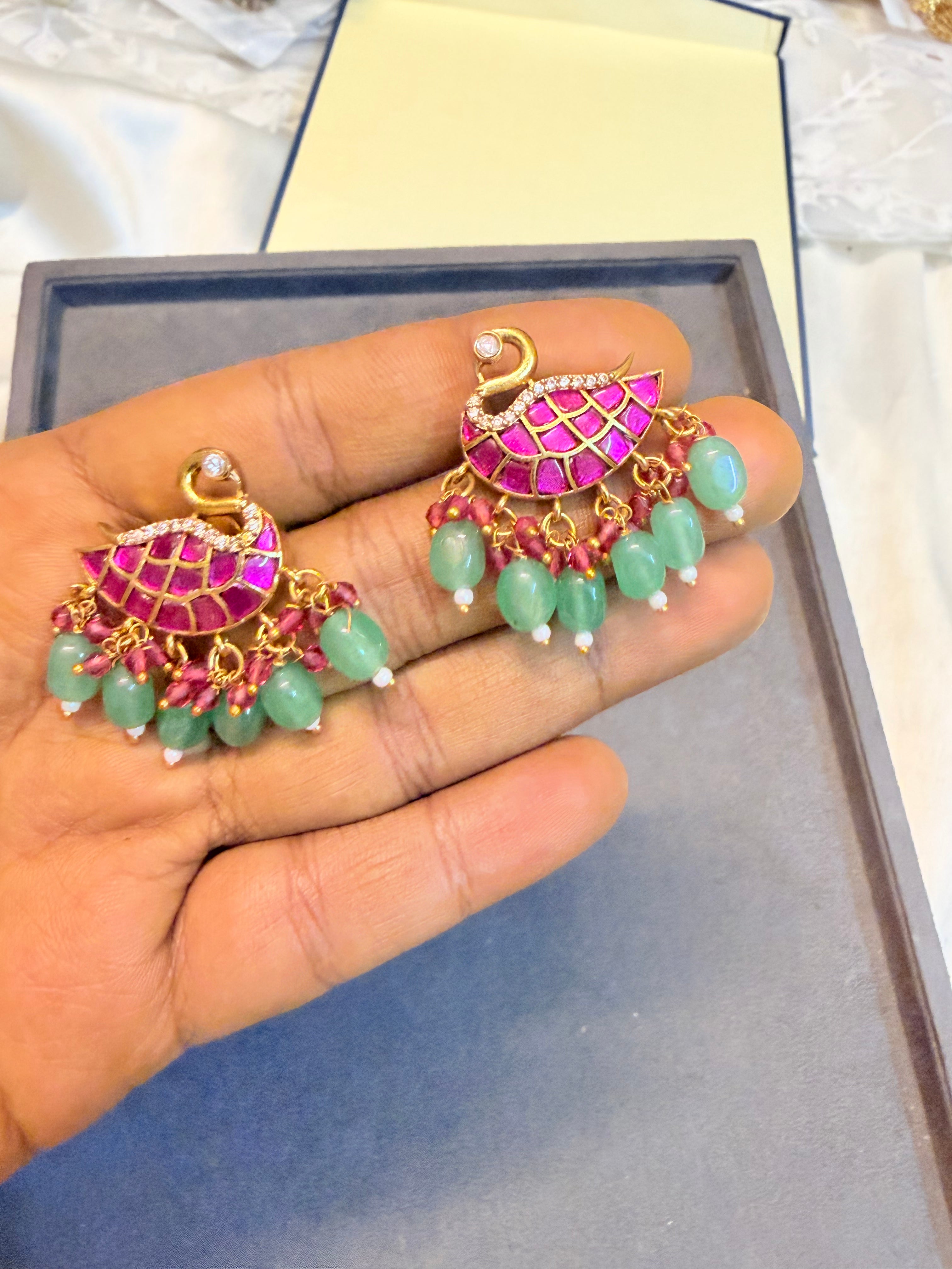 Royal swan kemp earrings brass made