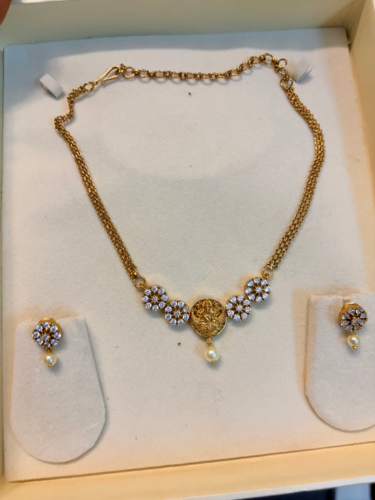 Cz Lakshmi choker set