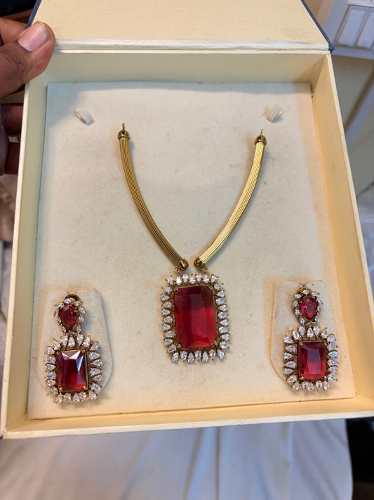 Zirconium stones Bold Ruby Kanti set