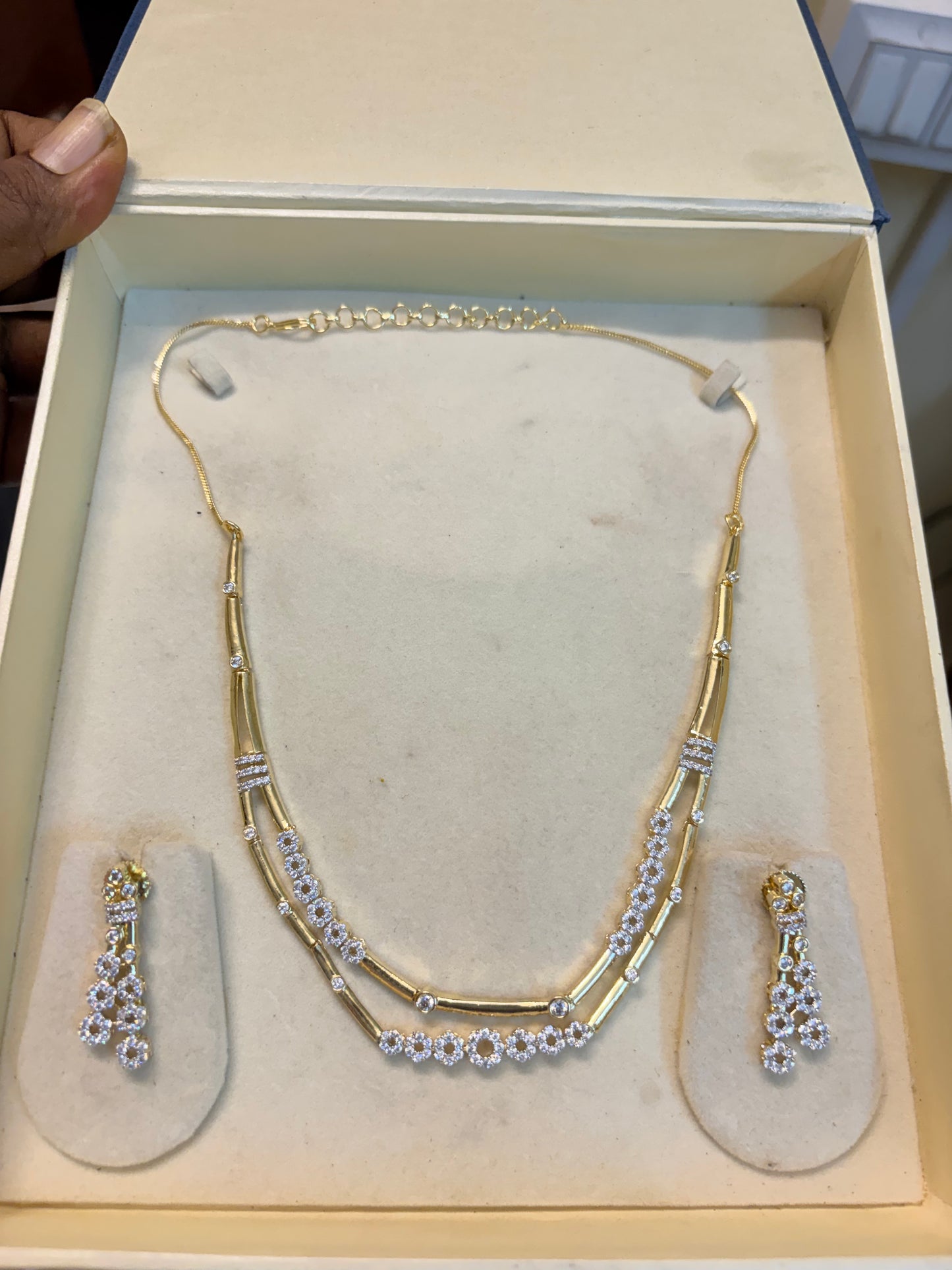 Gj polish Diamond replica jadau necklace set
