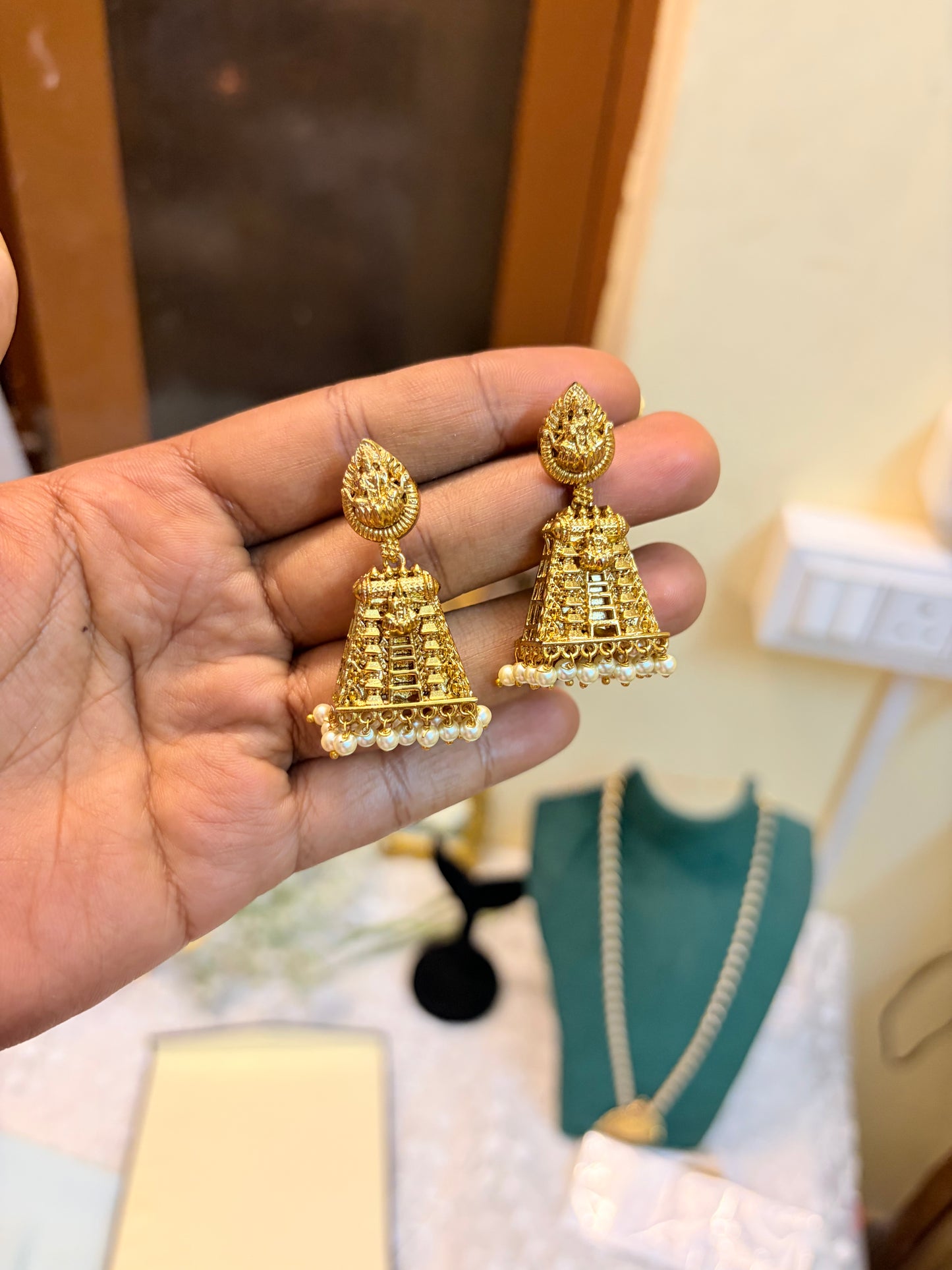 Gold Nakshi Jhumka