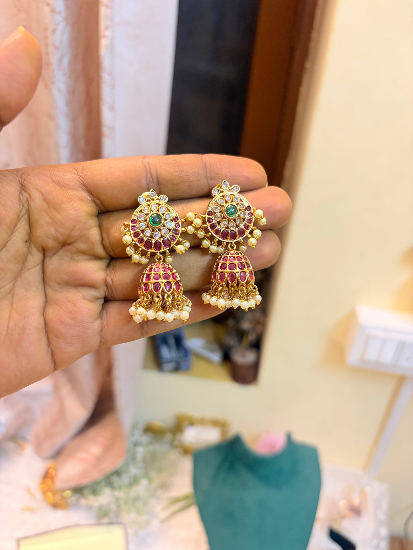 Real kemp stones Jhumka
