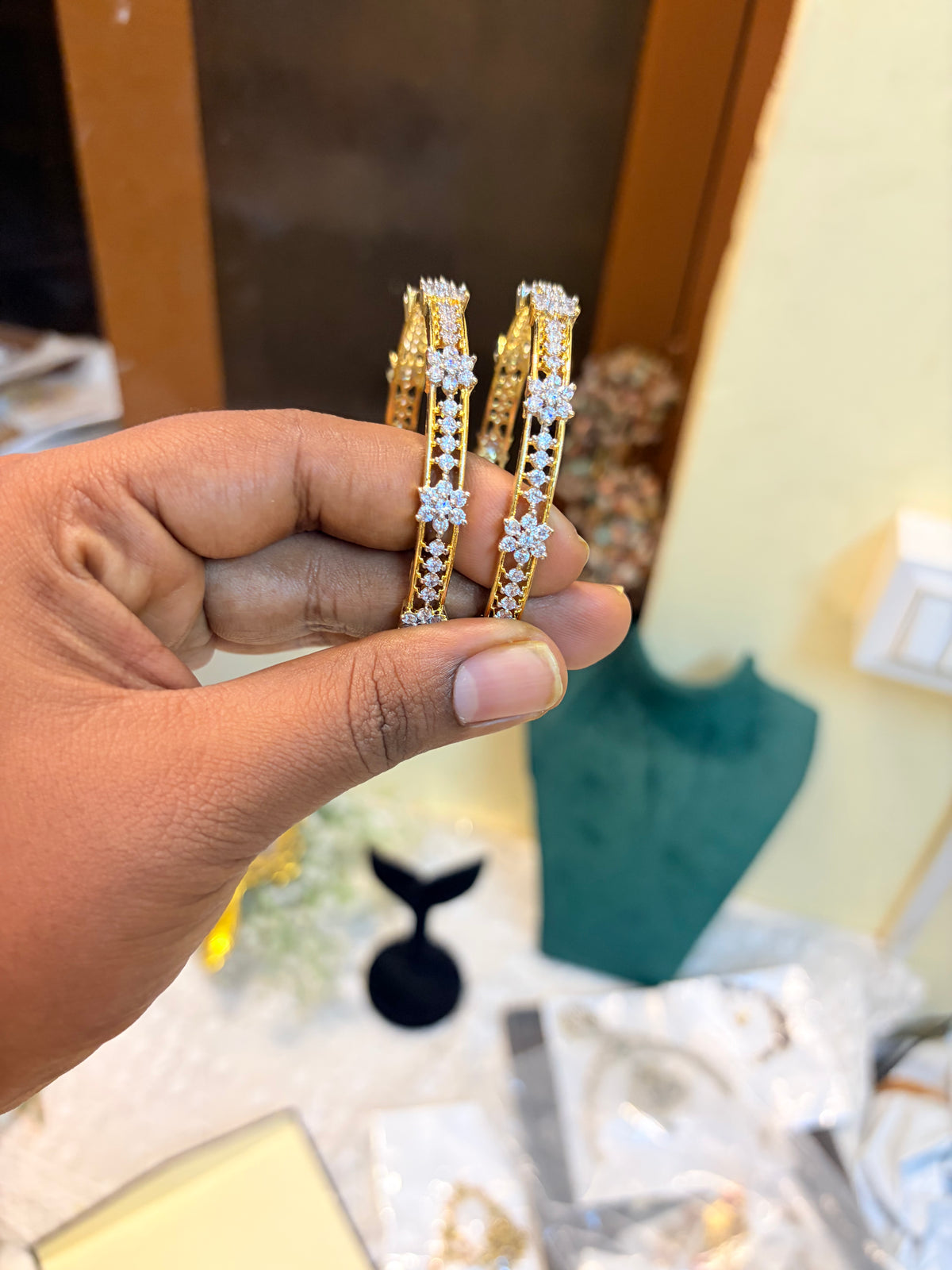 AD stones Diamond inspired bangles premium quality