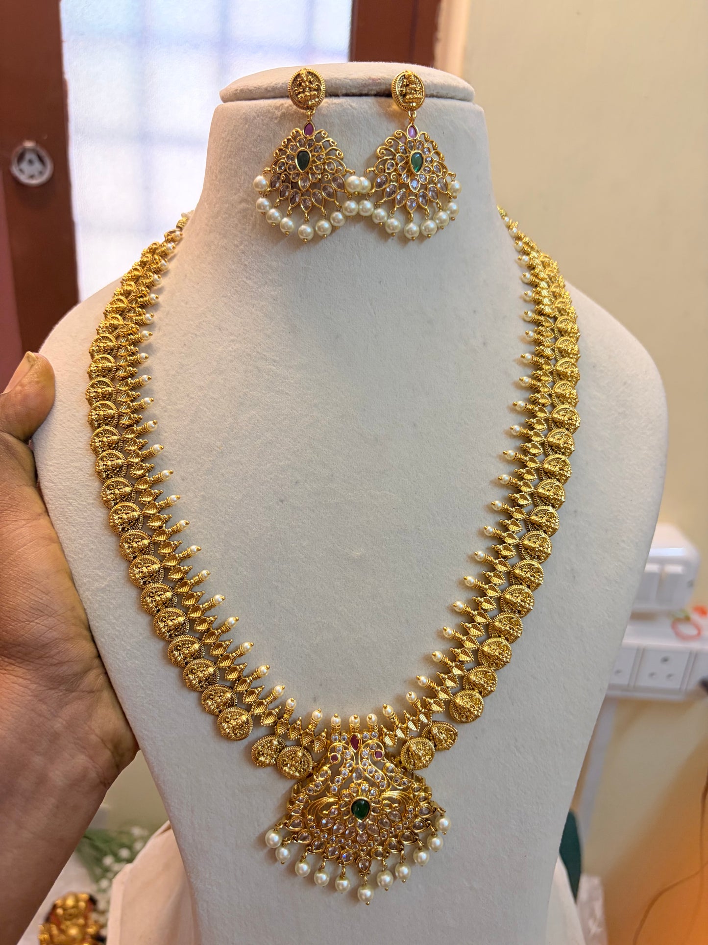 AD stones Lakshmi coin haram premium quality