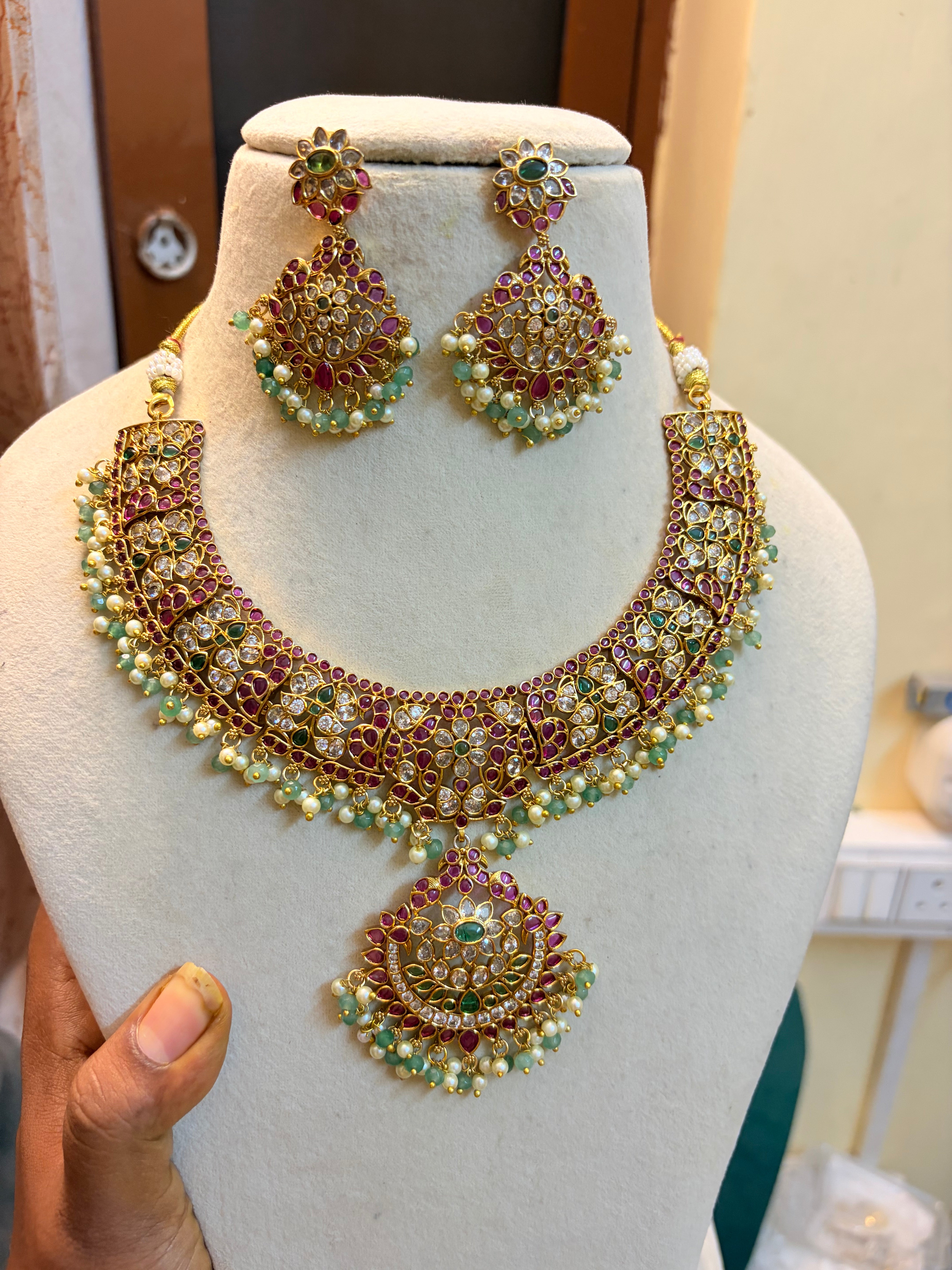 Heritage kemp stones jadau Kundan necklace set