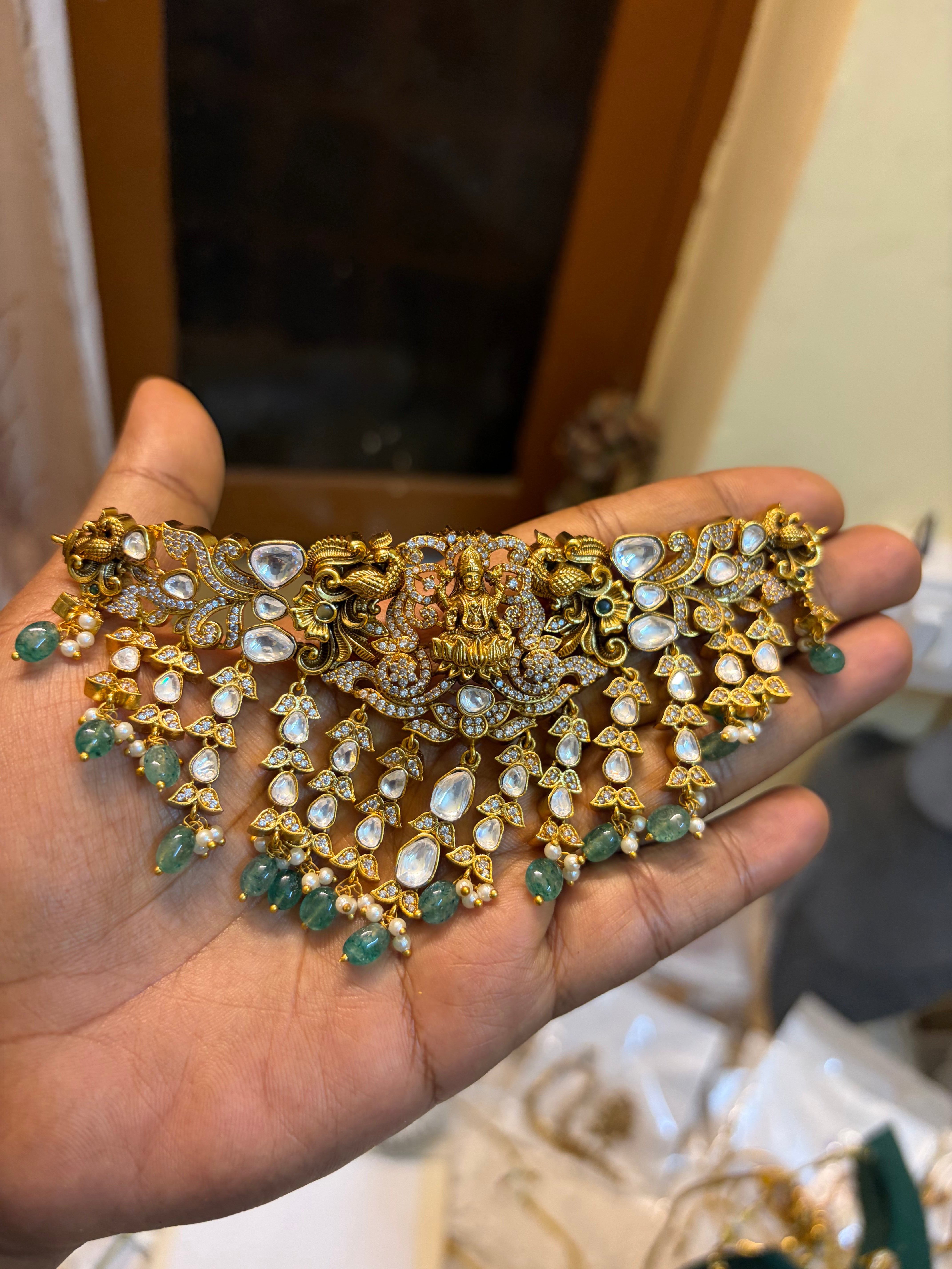 Polki jadau Kundan Lakshmi choker set