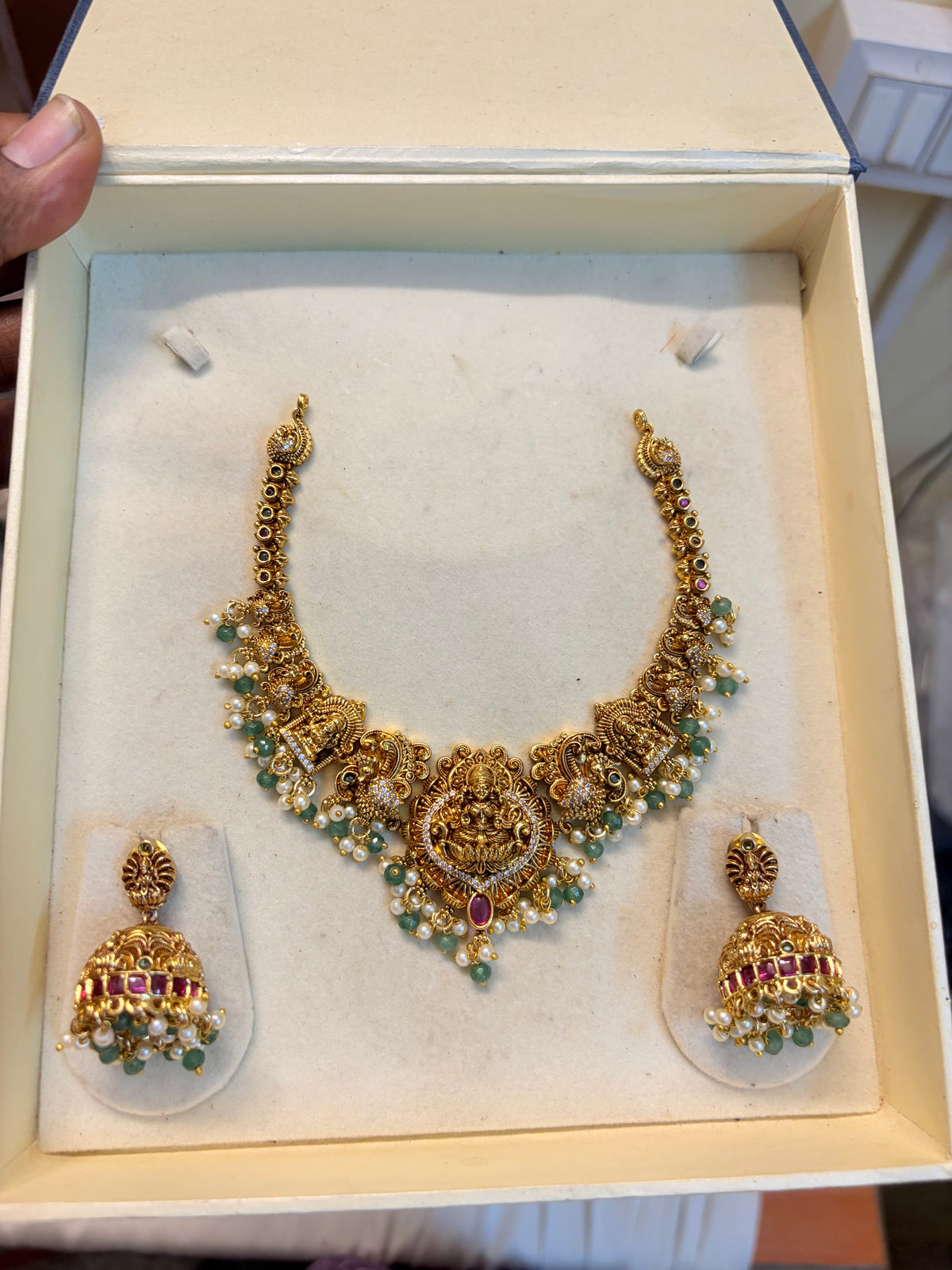 Gold Nakshi jadau necklace set premium quality