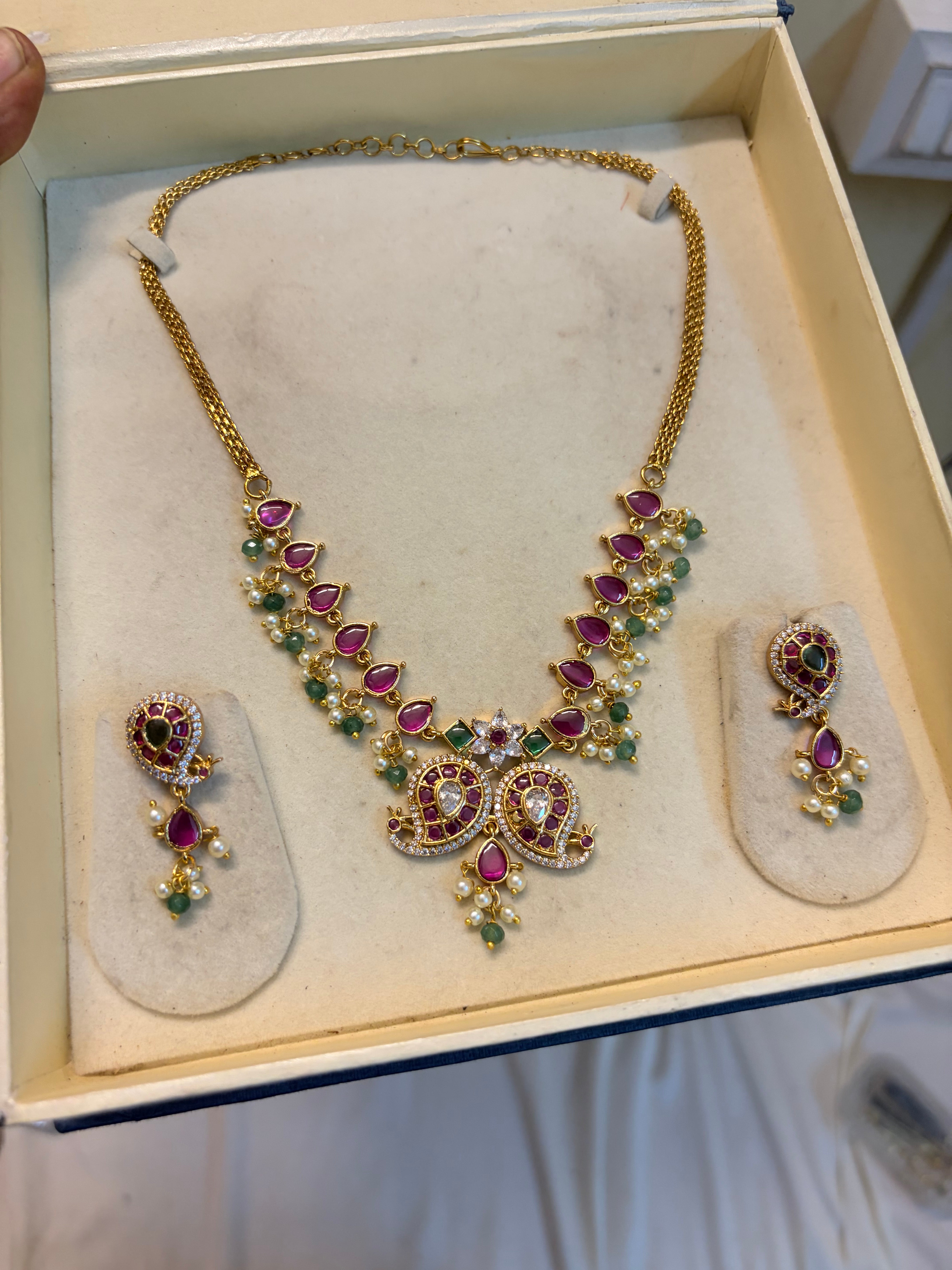 Mango kemp stones choker set premium quality