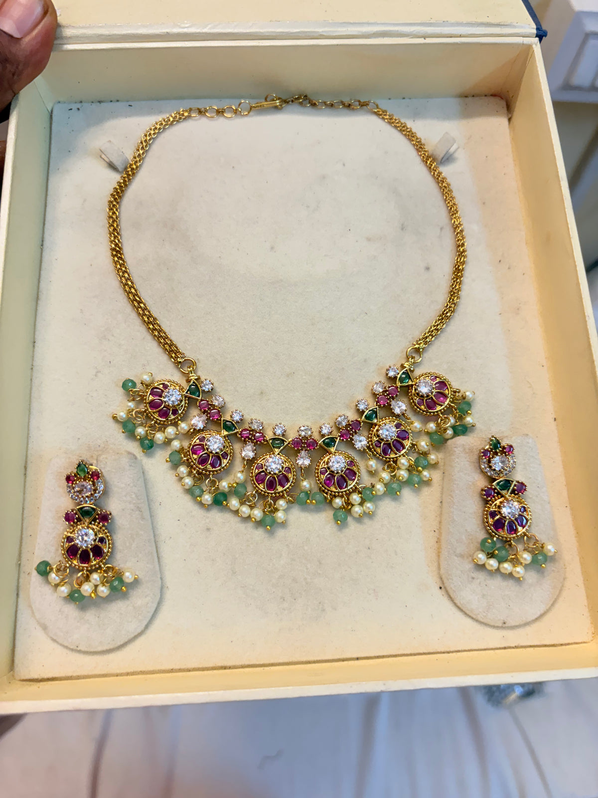 Moissanite kemp fusion choker set premium quality