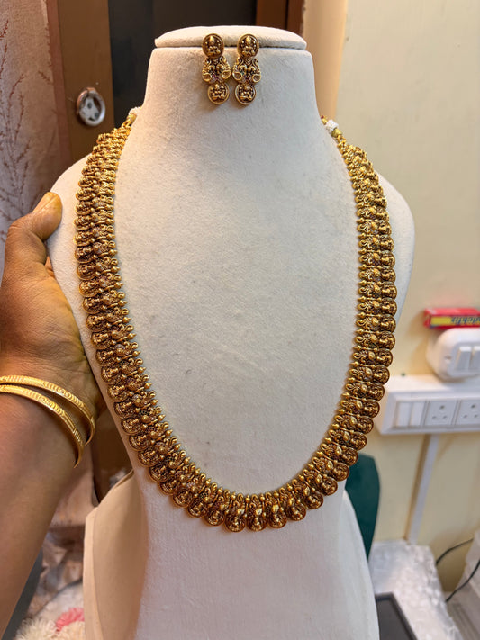 Classic gold antique finish jadau haram