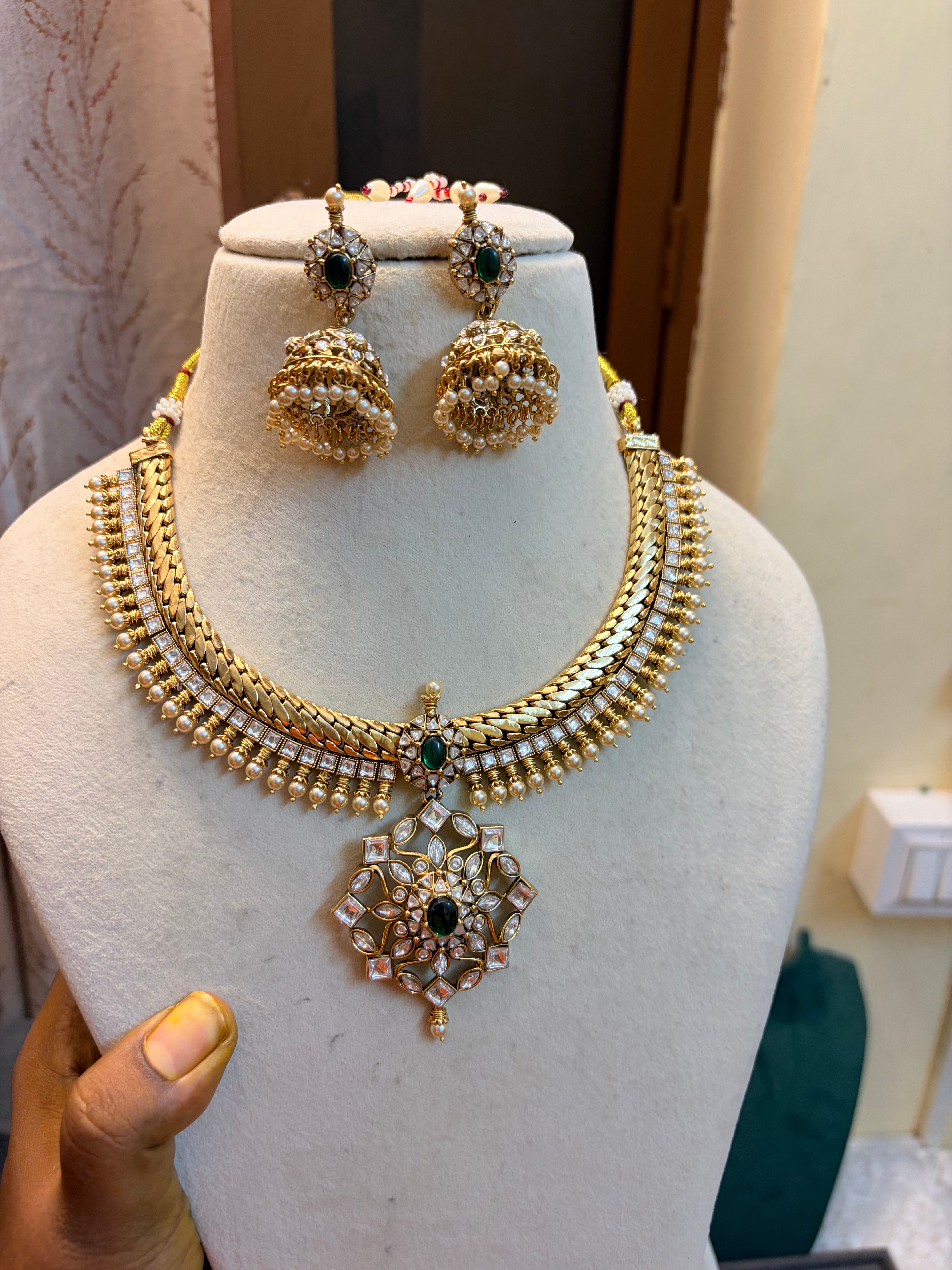 Heritage Polki Kundan Gold inspired design jadau necklace set