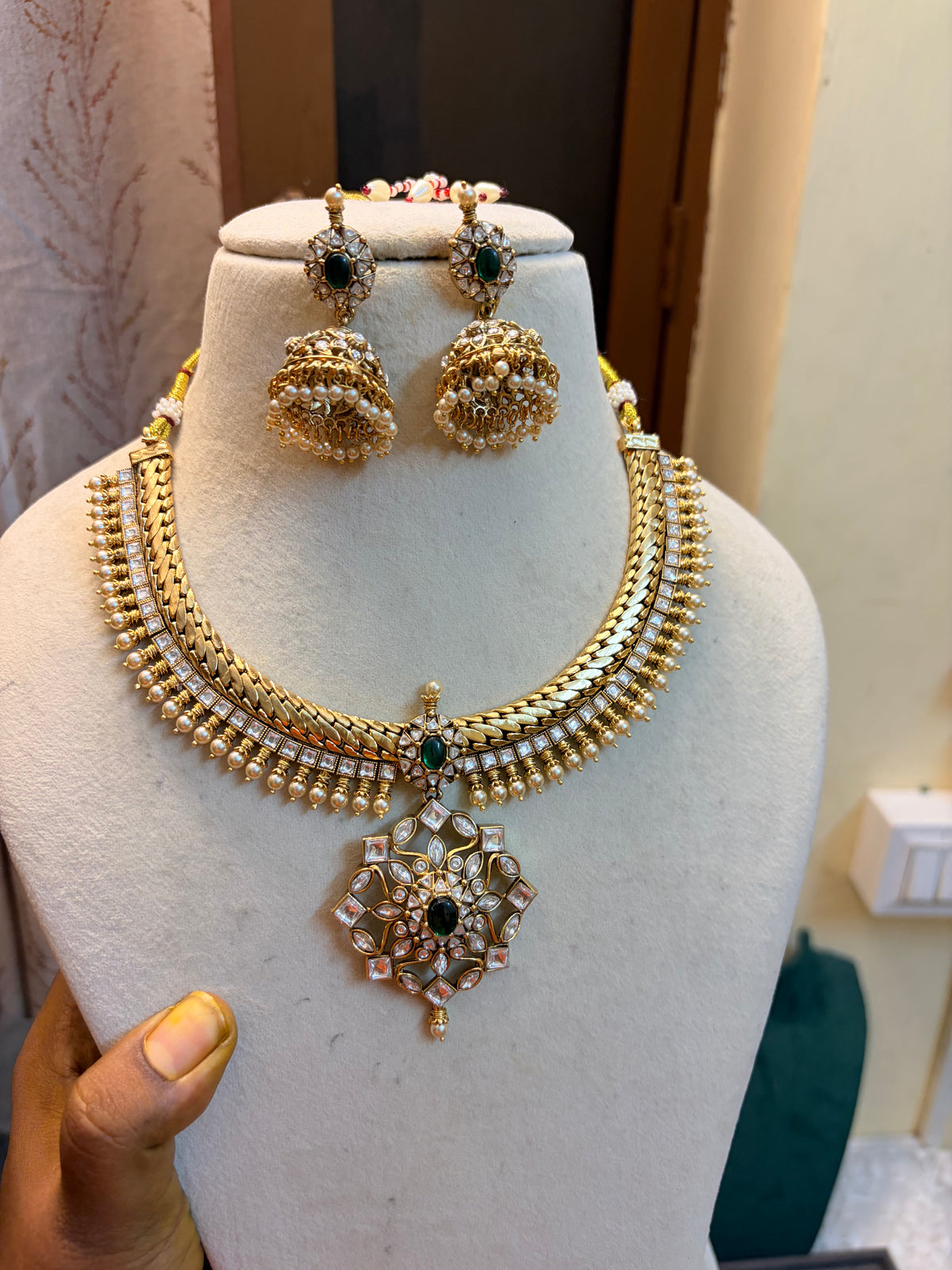 Heritage Polki Kundan Gold inspired design jadau necklace set